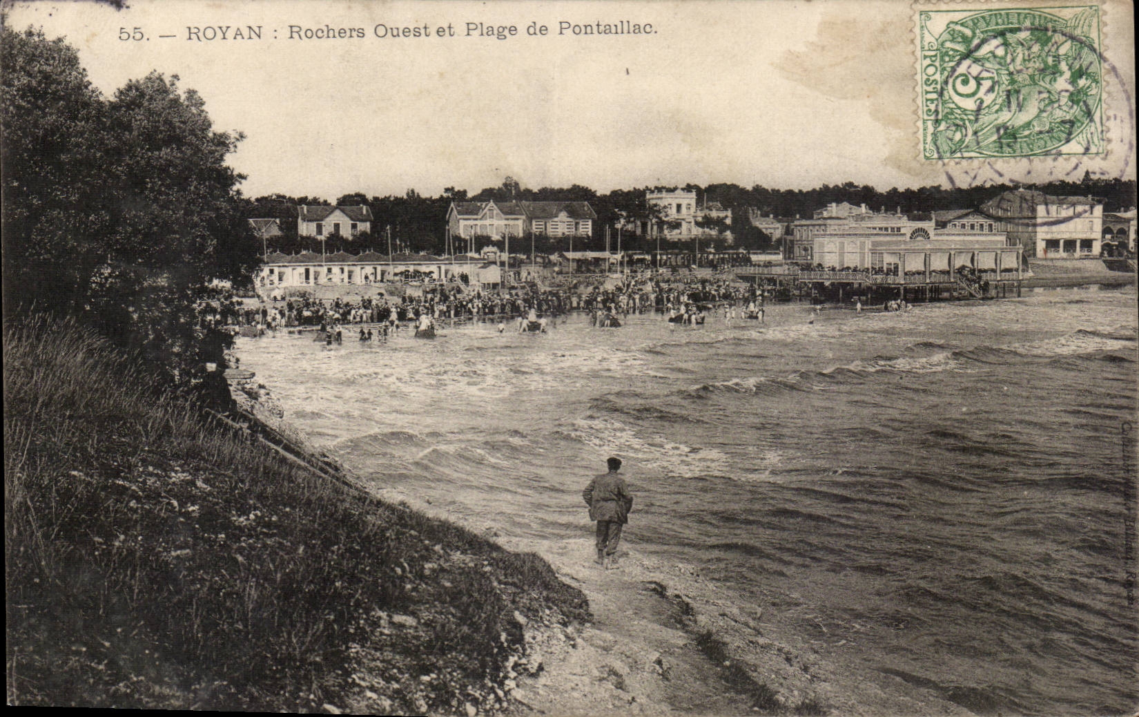 Royan CPA westliche Felsen und Strand von Pontaillac