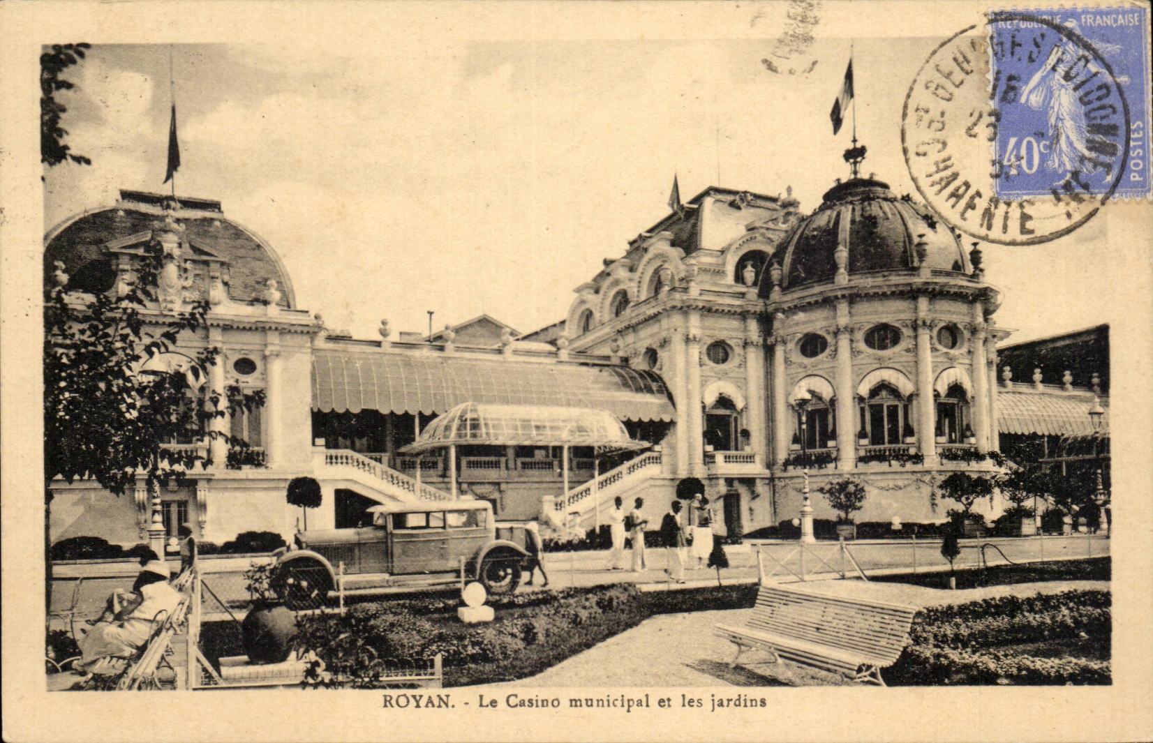 Royan MODERNE KARTE das stadtische Kasino und die Garten