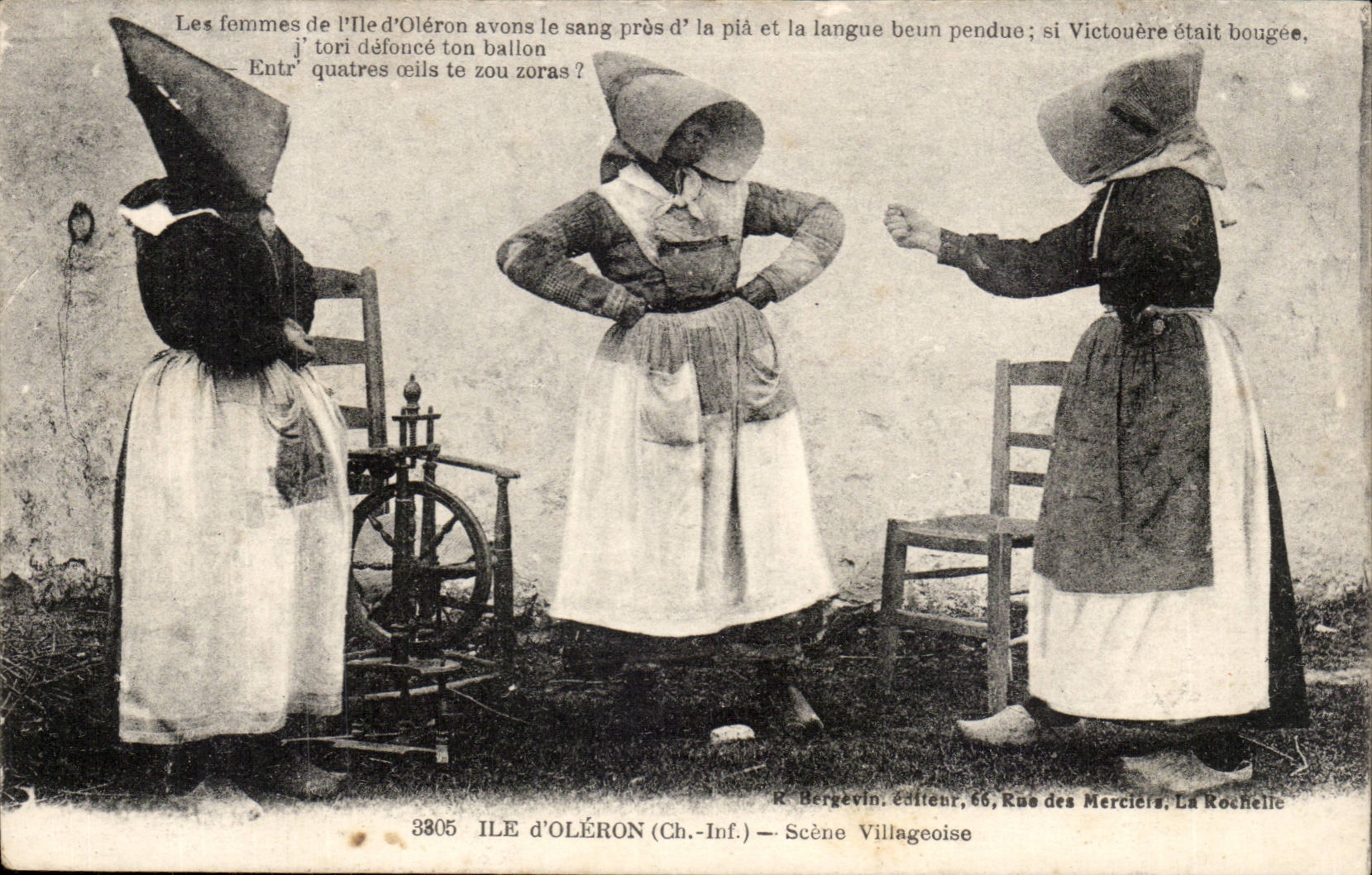 Insel von oleron CPA Szene villageaoise (Folklorekostumkappen)