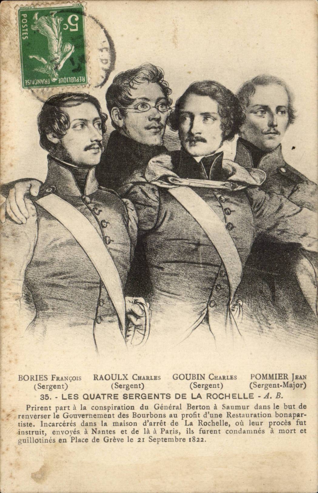 La Rochelle - vier Sergeanten des kleinen Felsens - CPA