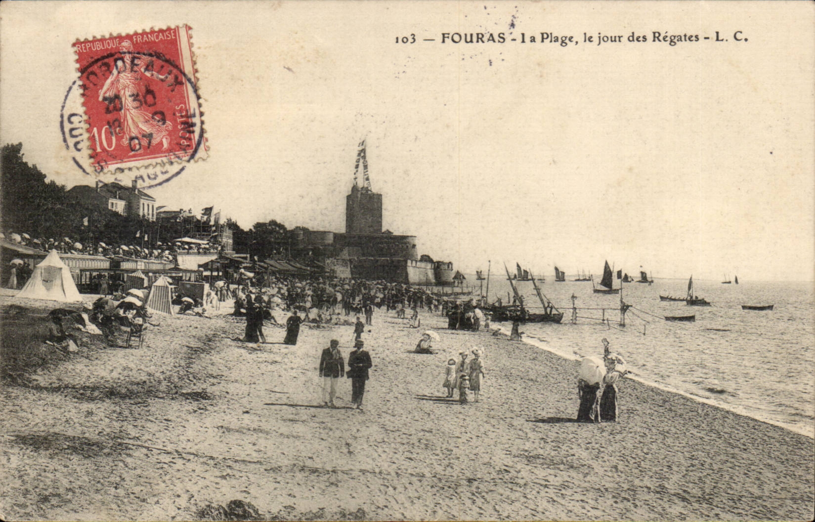 Fouras - the Beach - the day of Regattas - CPA