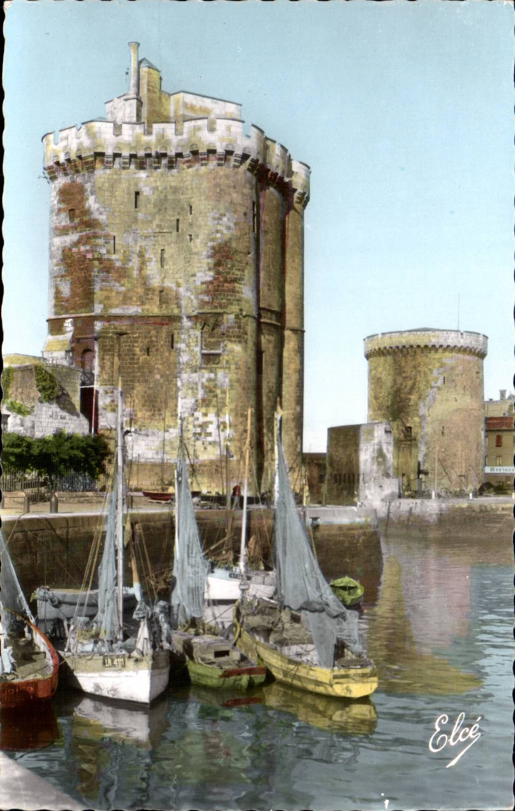 Rochelle-MODERNE KARTE der Hafen und die zwei Tours