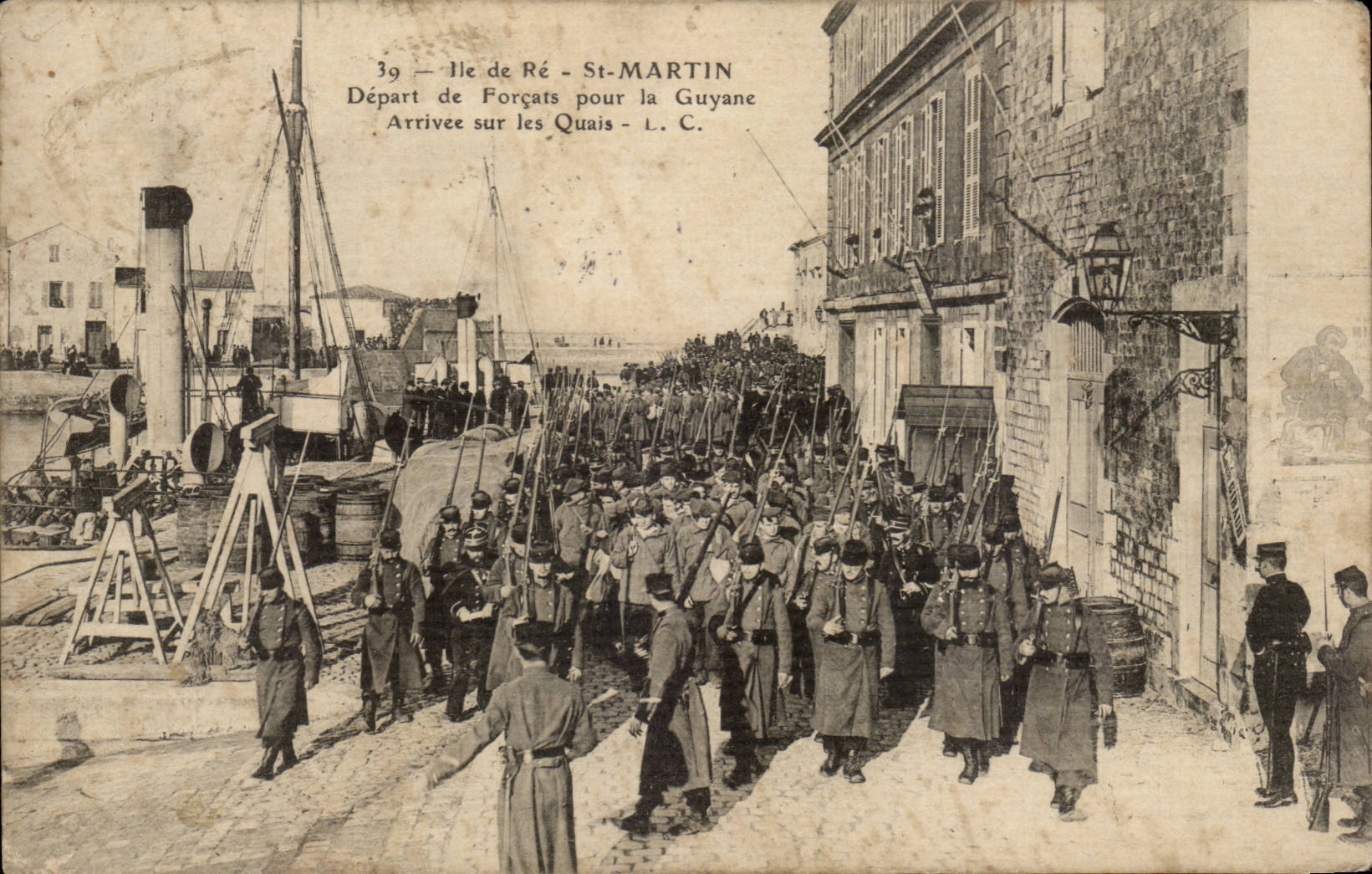 Island of Re CPA St Martin Departure of convicts for Guyana Arrival on quays TOP