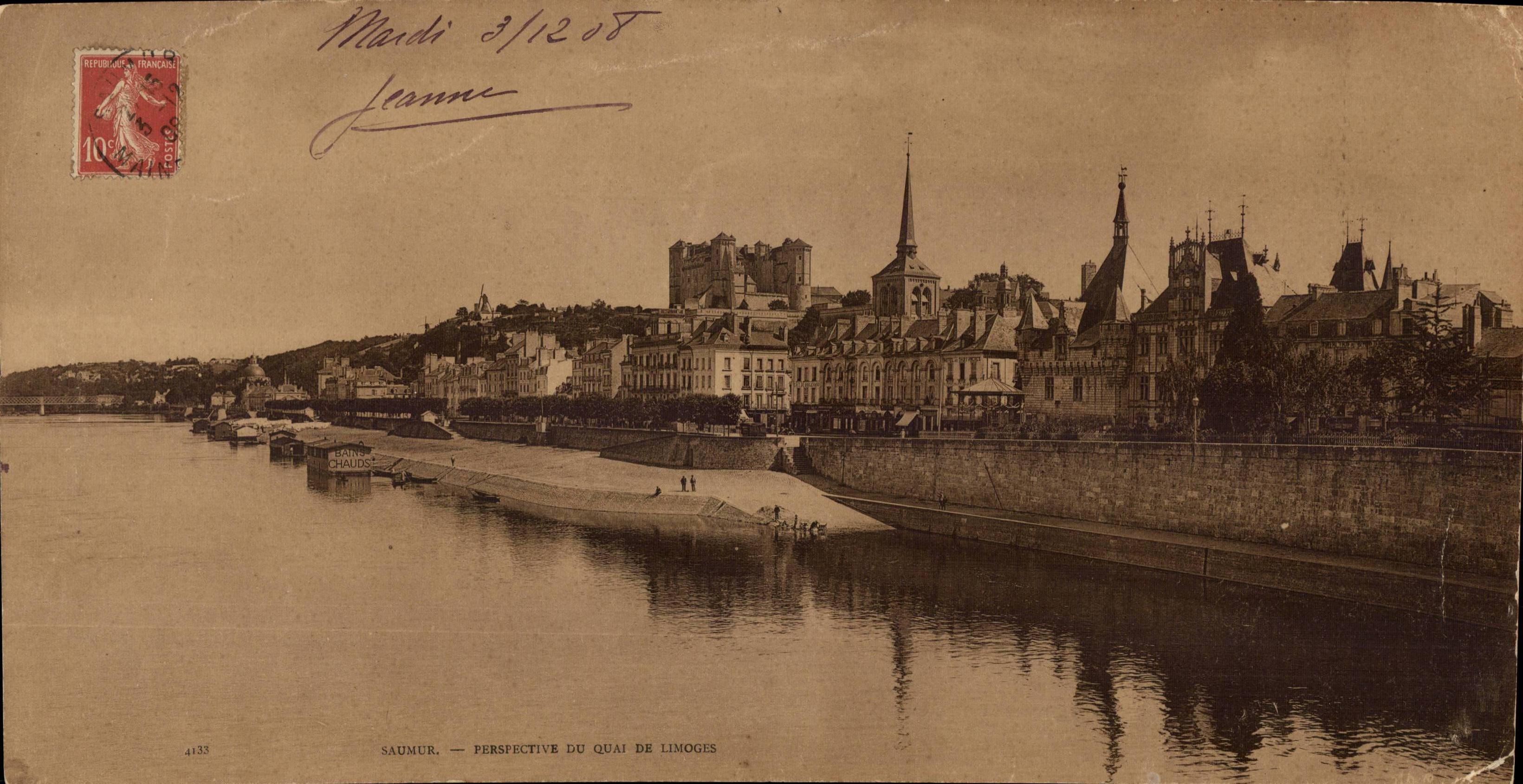 CPA Saumur CHART Large size View of the quay of Limoges
