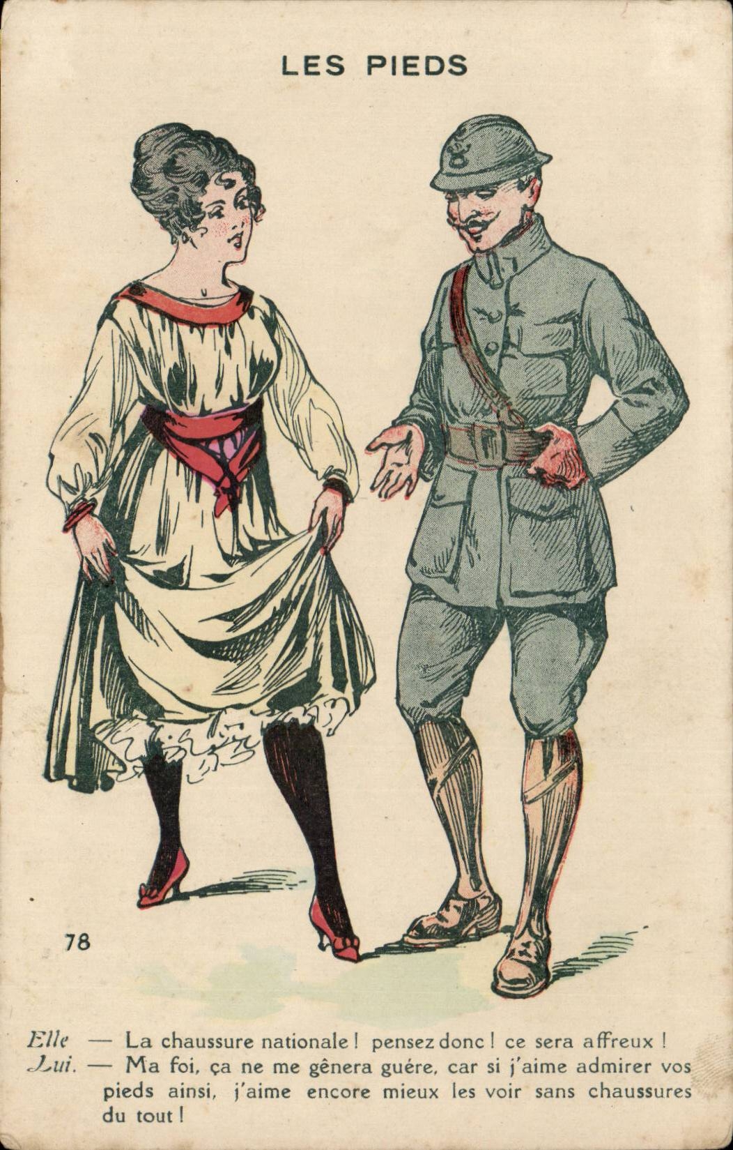 CPA Militaria the feet Costume