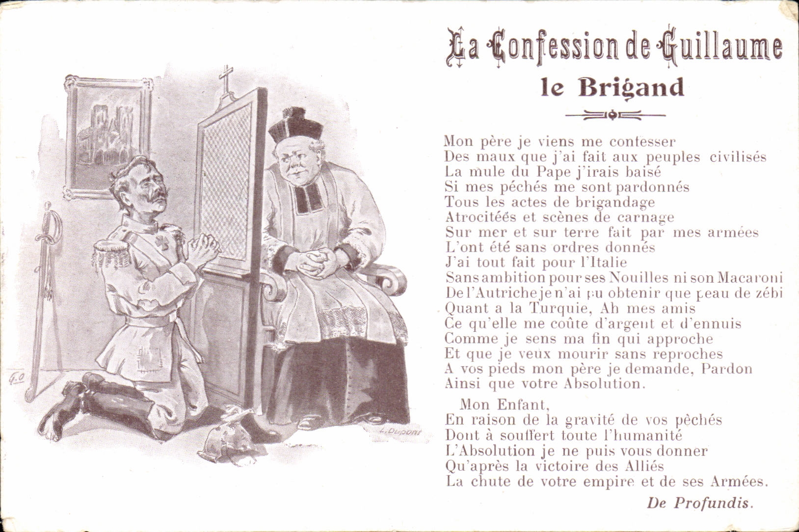 CPA Militaria the confession of Guillaume the brigand