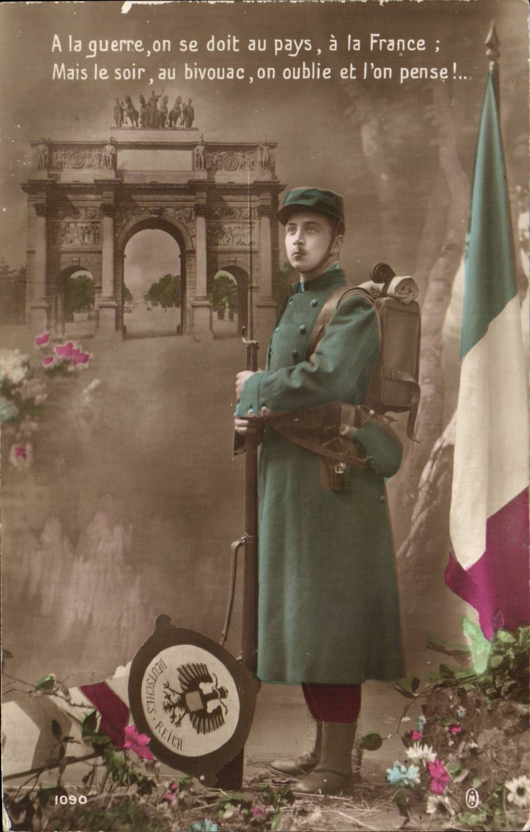 CPA Militaria With the war one must has his country