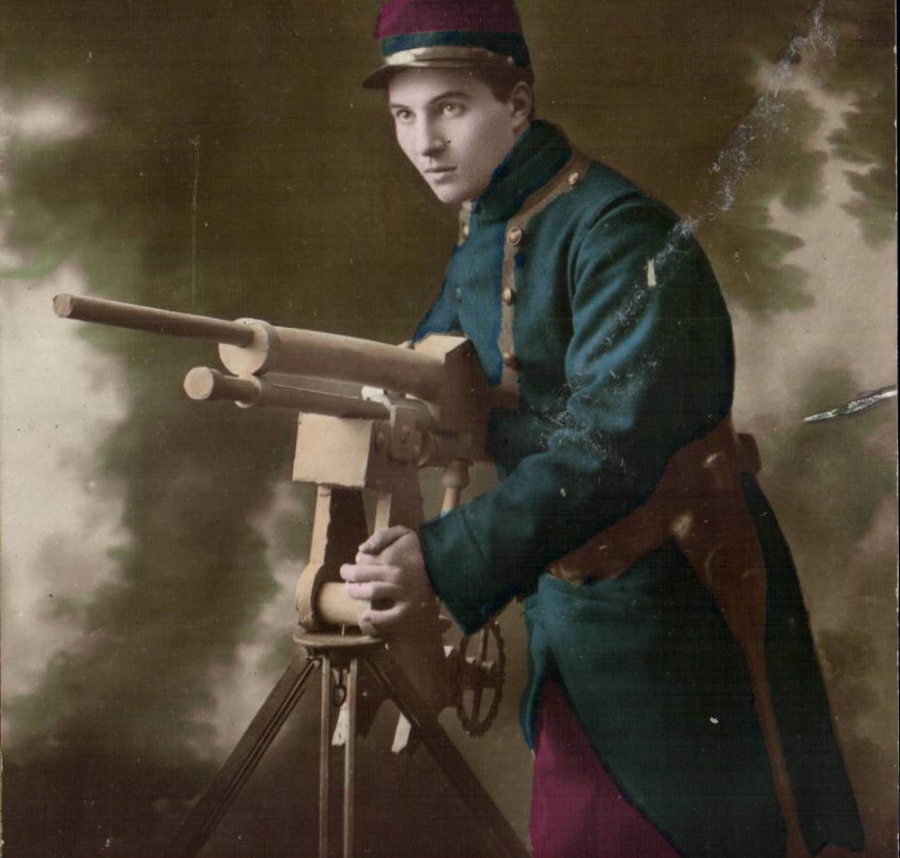 CPA Militaria Machine-gun