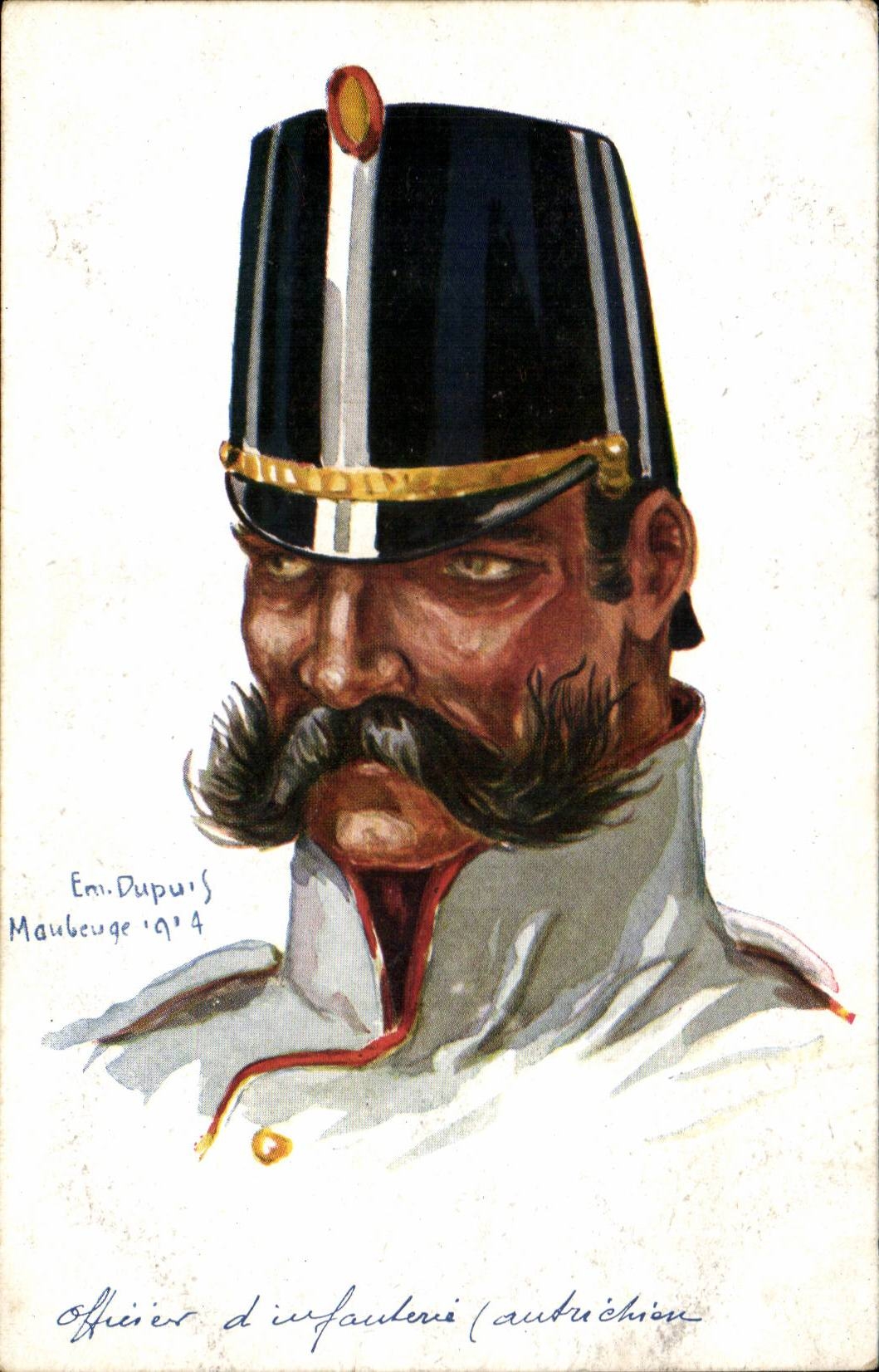 CPA Militaria Offizier des osterreichischen infatery Maubeuge