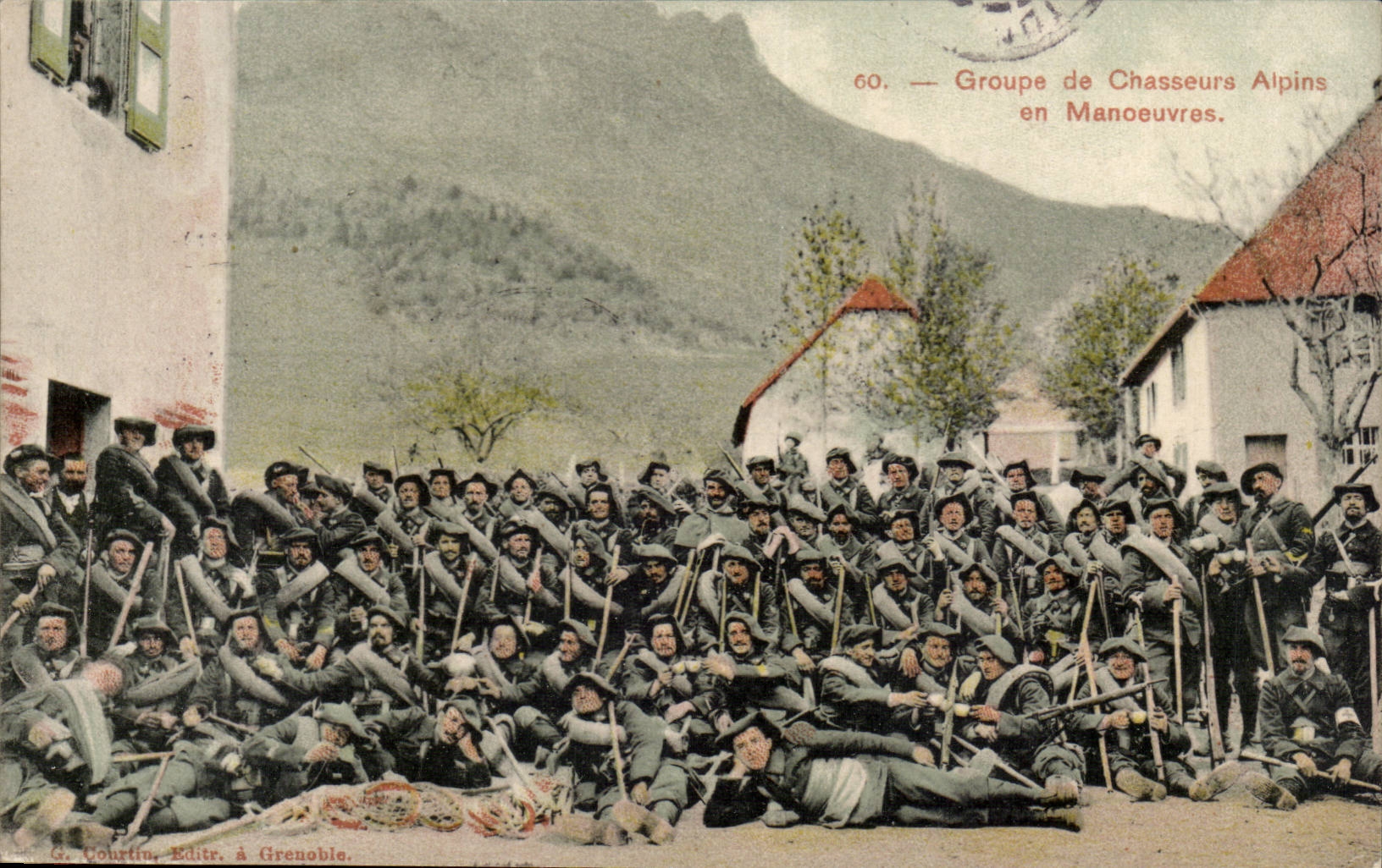 CPA Militaria Groups Alpine hunters in operation