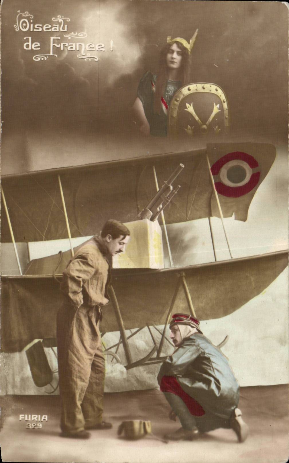 CPA Militaria Plane Bird of France