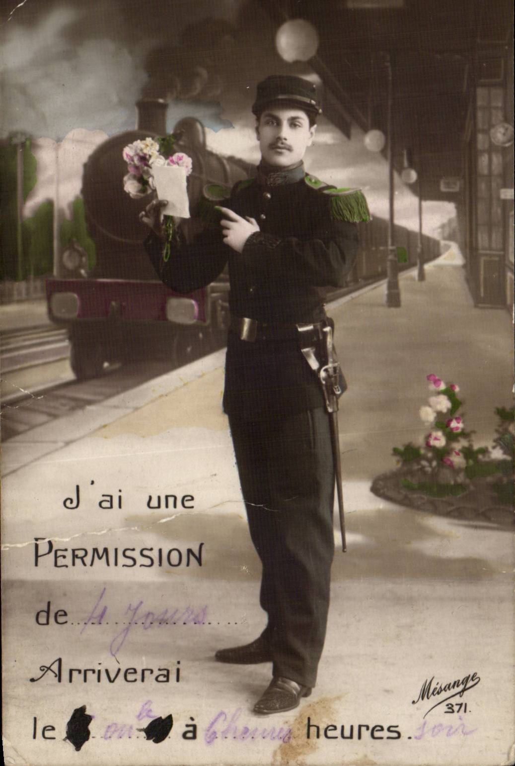 CPA Militaria I have a permission (soldier train)