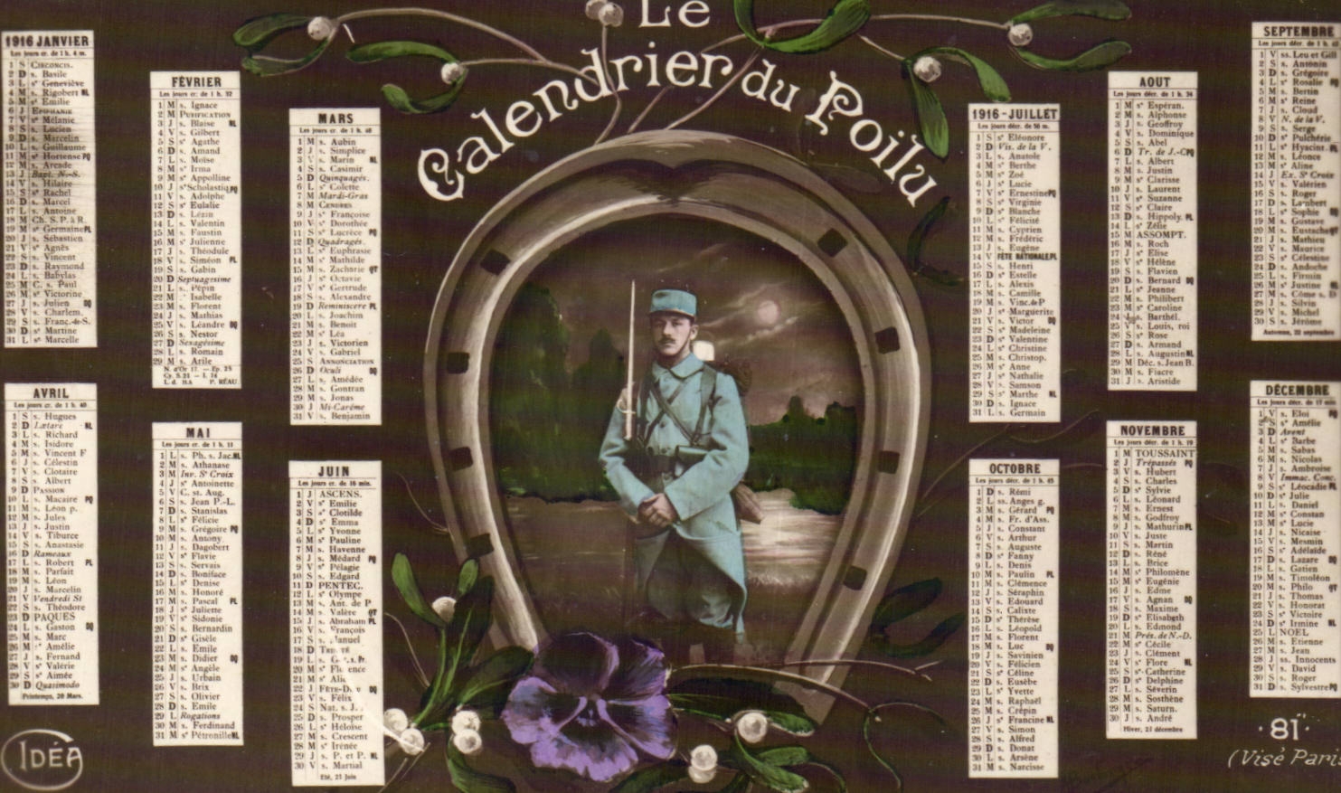 CPA Militaria Soldier the calendar of the hairy one