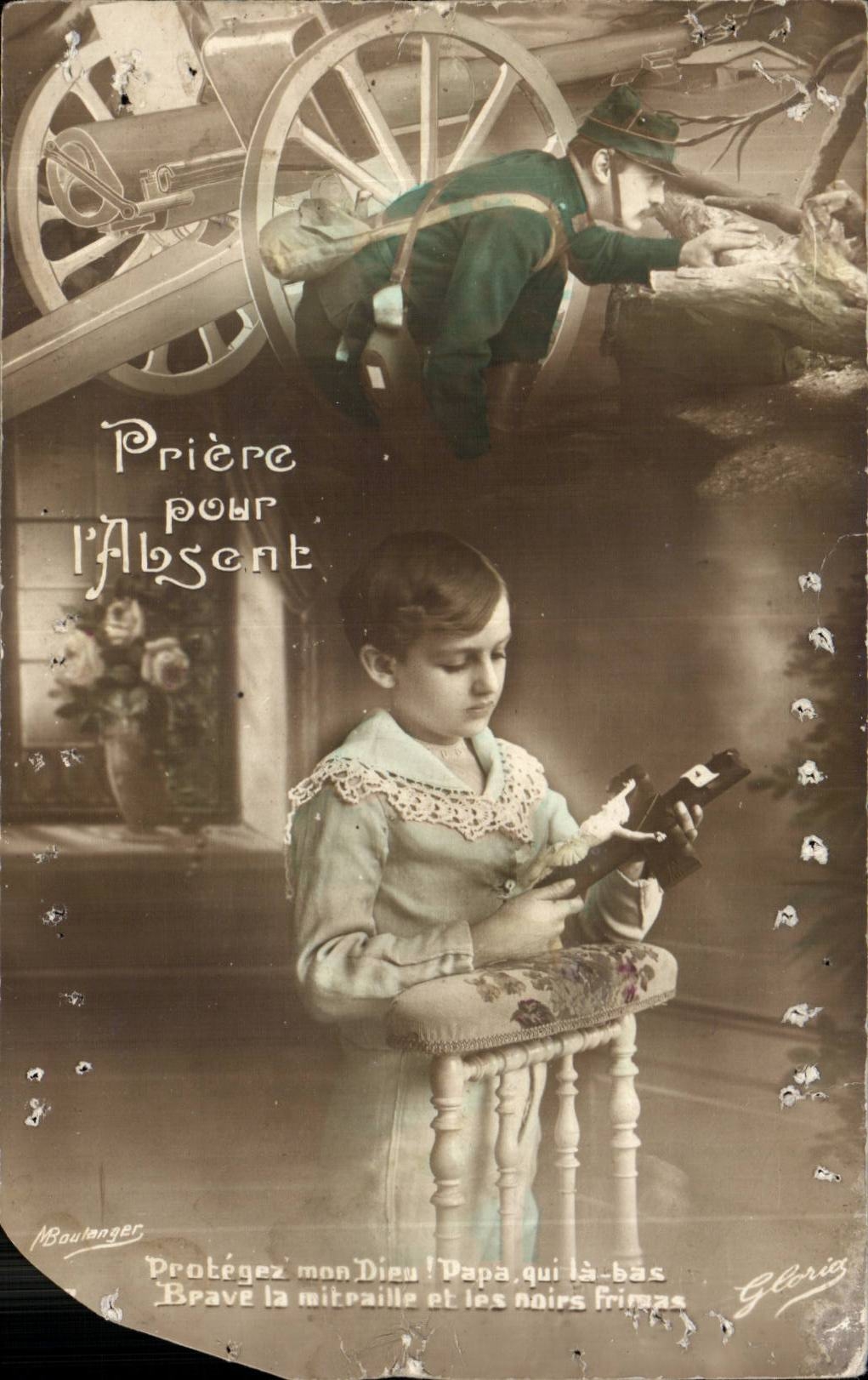 CPA Militaria Prayer for the absent one