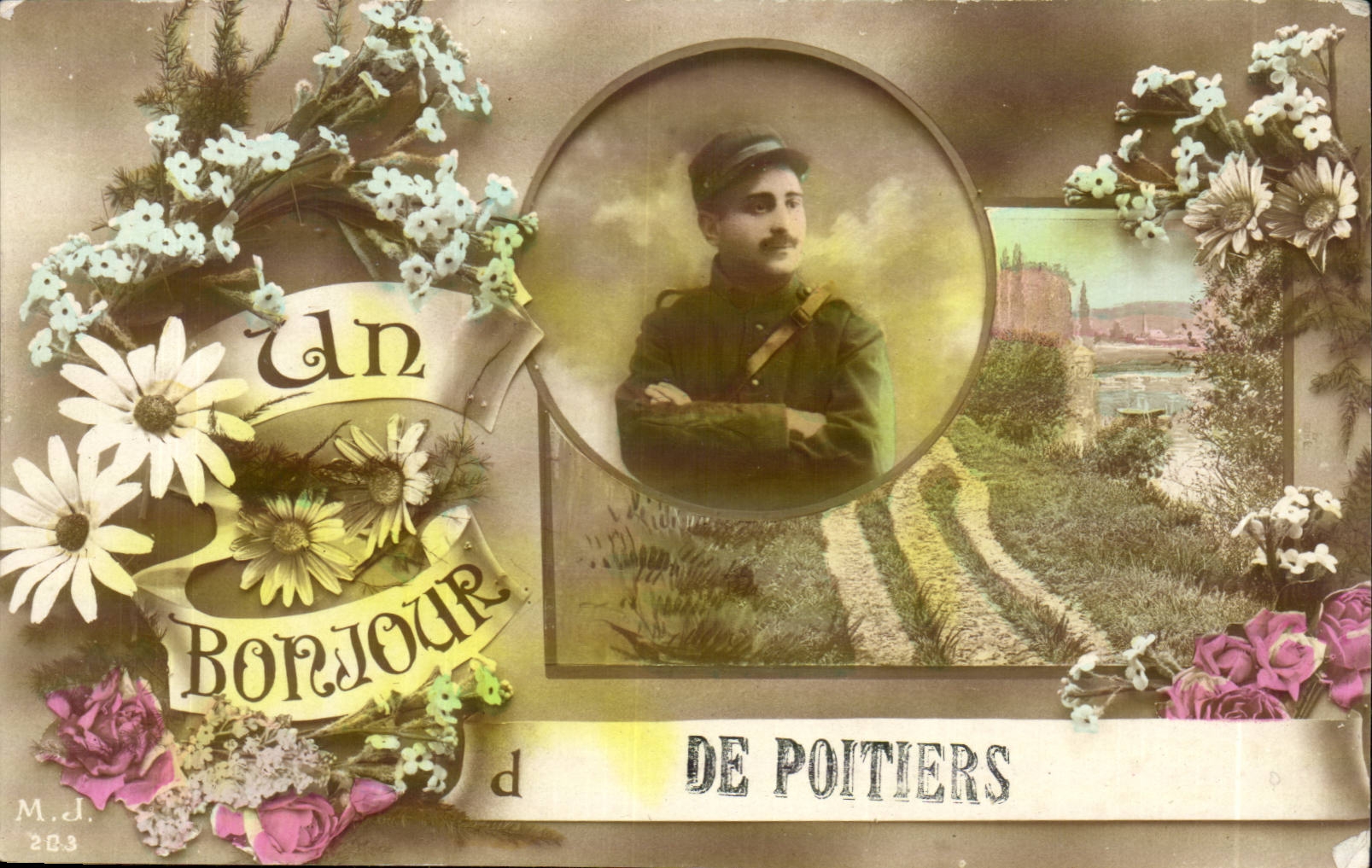 CPA Militaria Soldier a hello of Poitiers