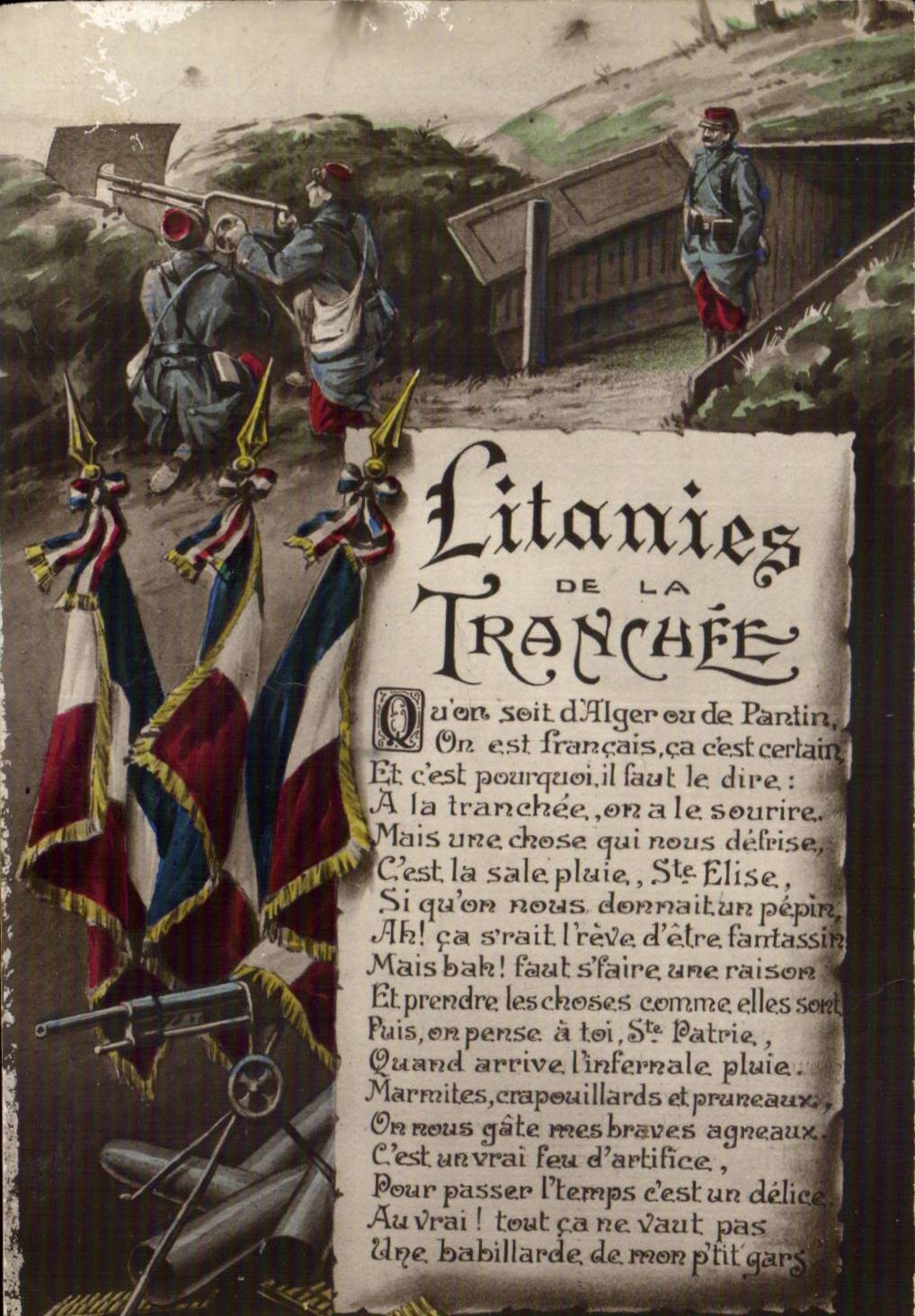 CPA Militaria Soldier litanies of the trench