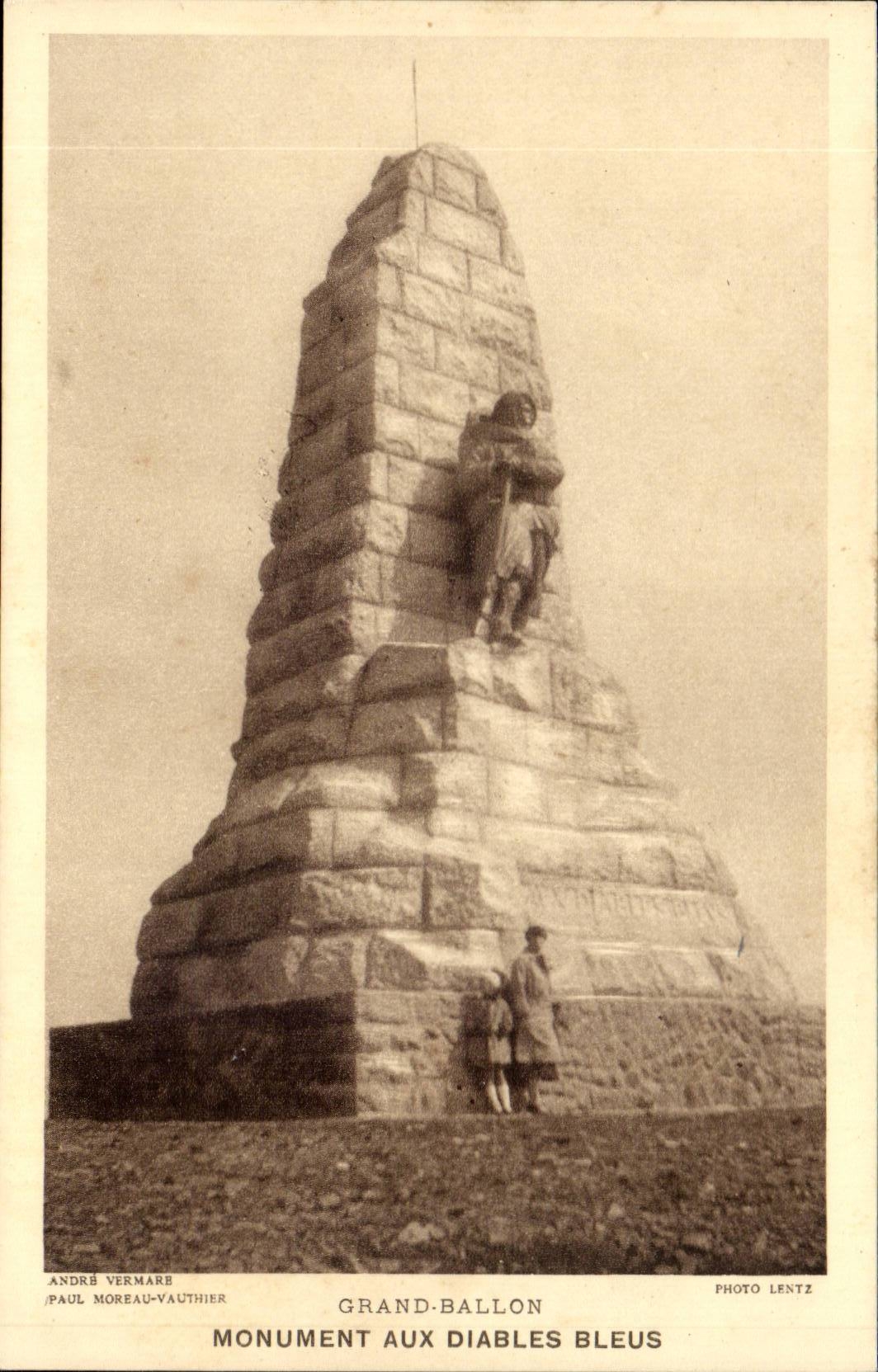 CPA grosses Ballon-Denkmal mit den blauen Teufeln (militaria)