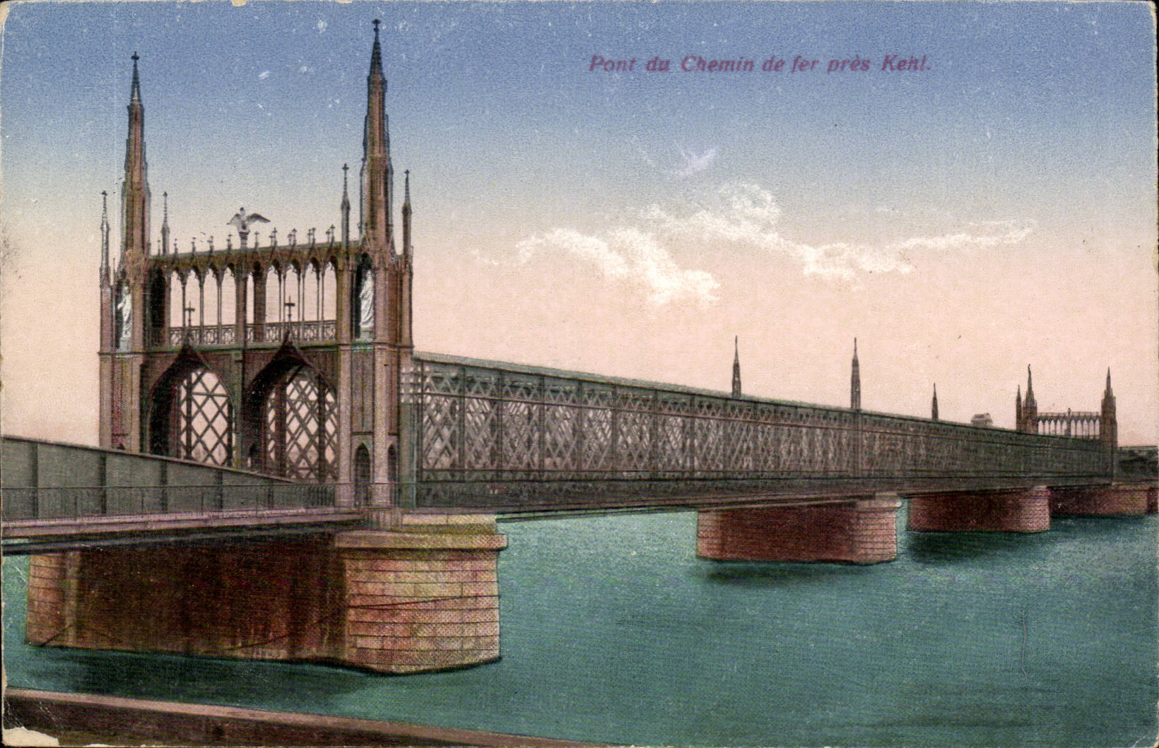CPA Strasbourg Bridge of the Rhine close to Kehl