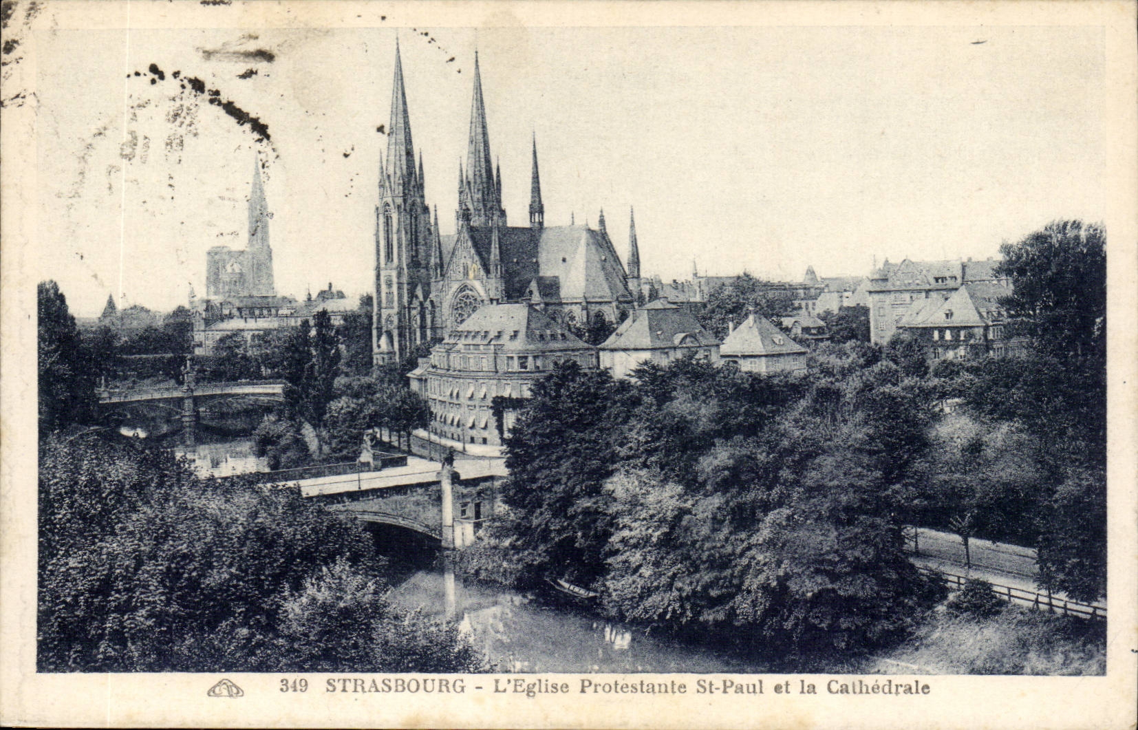CPA Strasbourg the Protestant church St Paul and the cathedral