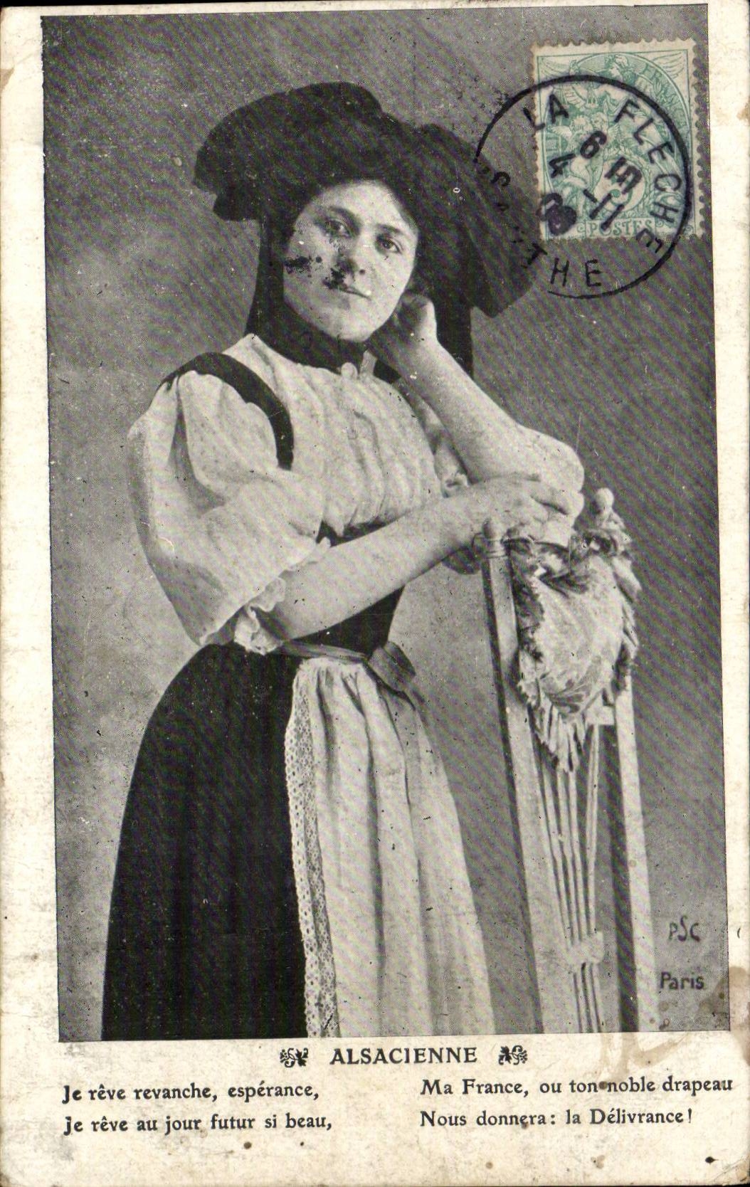 Elsassisches CPA (Kappenkostumfolklore Elsass Elsass)