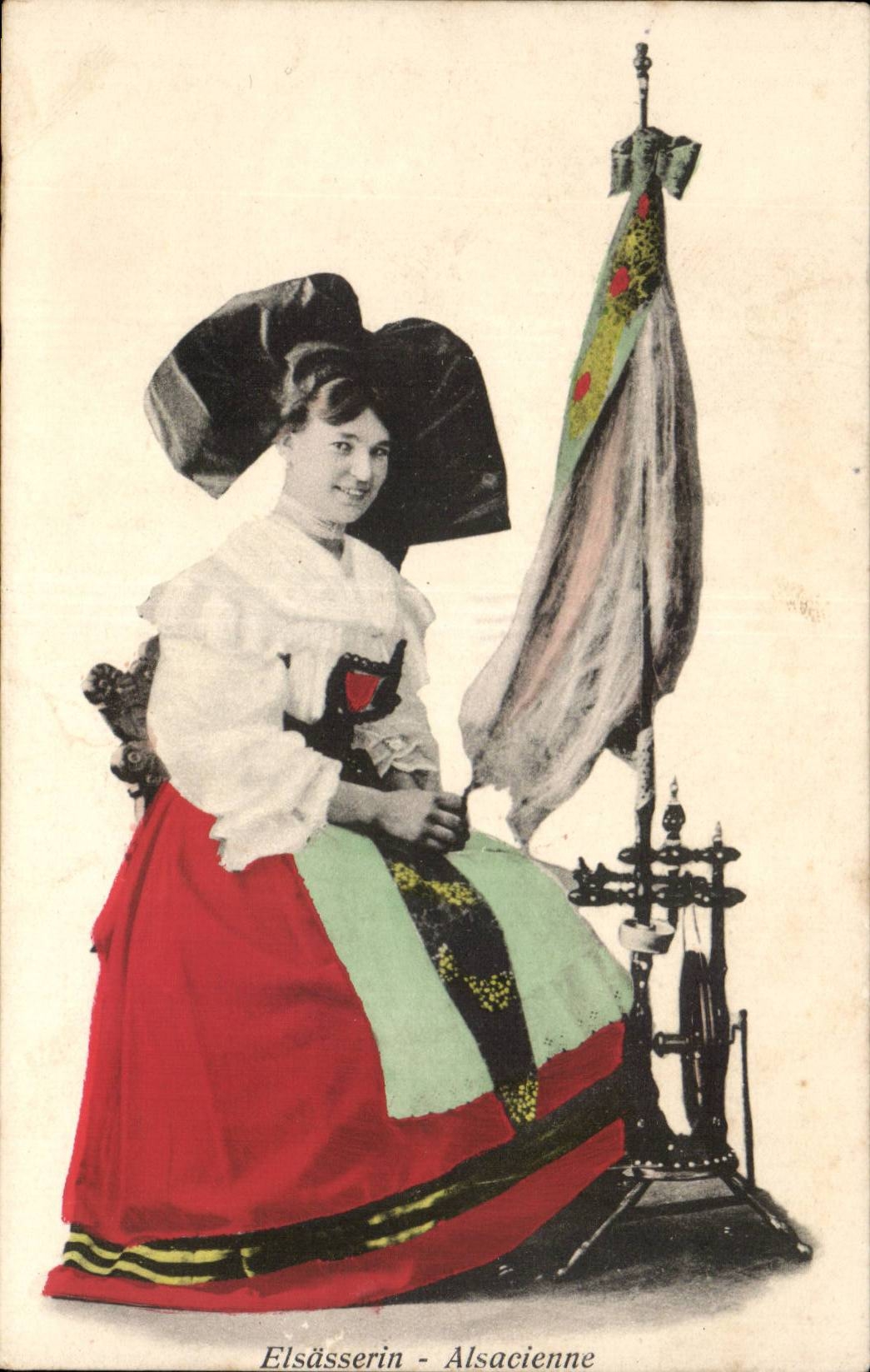 Elsassische Seilereimaschine Strassburg-CPA Elsass (Kappenkostumfolklore)