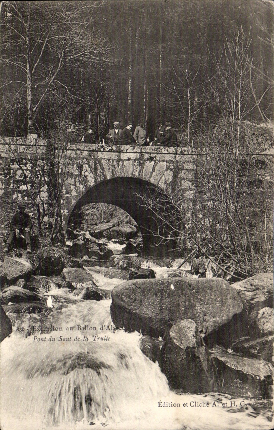 CPA Excursion of the balloon of Alsace Bridge of the jump of trout
