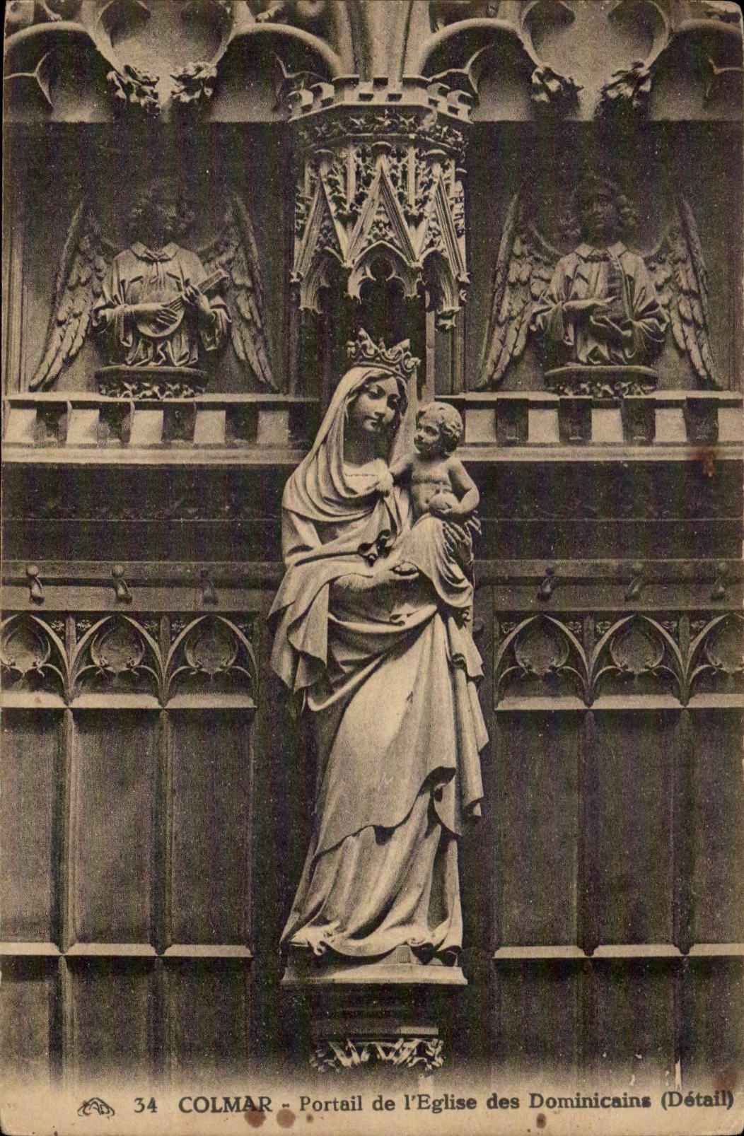 Colmar CPA Gate of the church of the Dominican ones