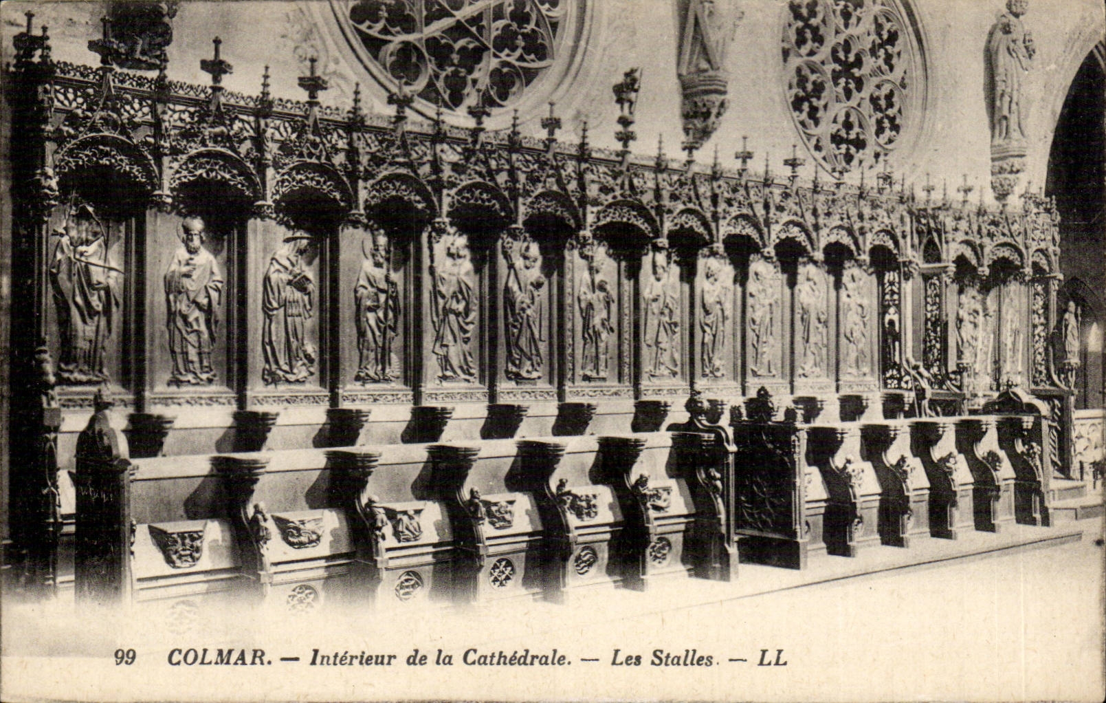 Interior Colmar CPA of the cathedral stalls