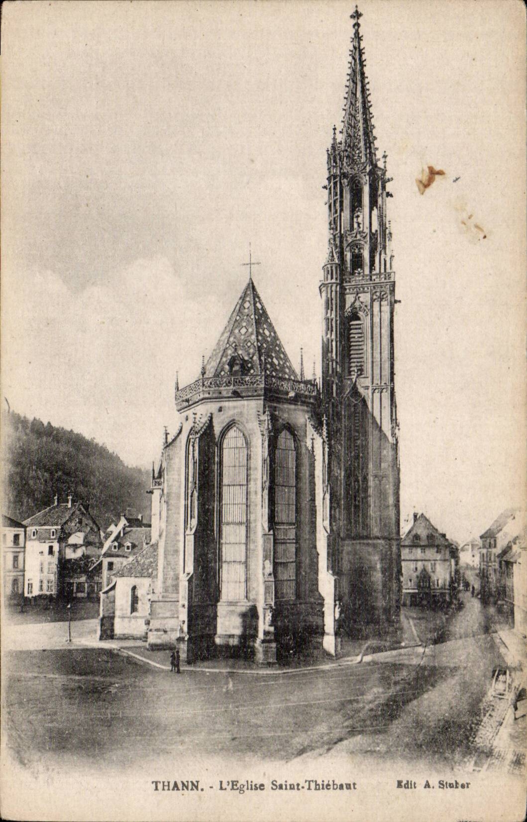 Thann CPA the church ST Thiebaut