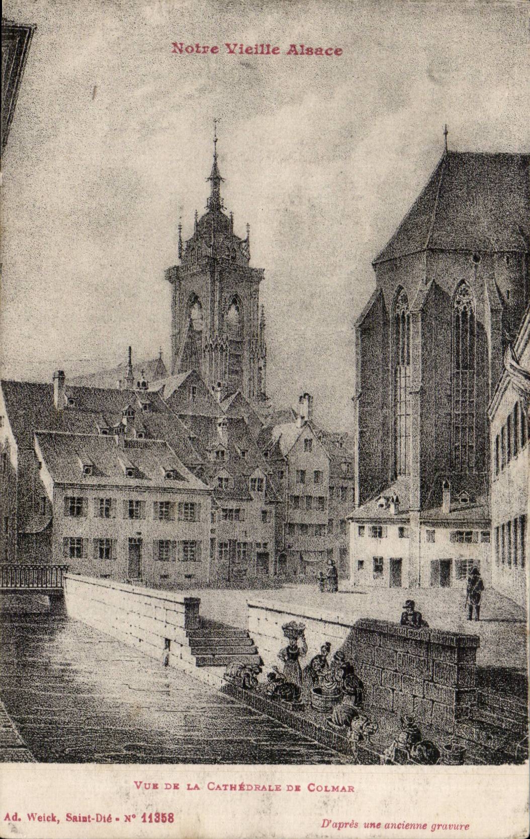 CPA Seen of the cathedral of Colmar