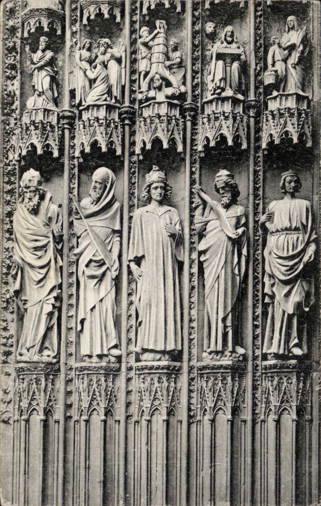 Strasbourg cPA Statues of the large gate (northern dimension)