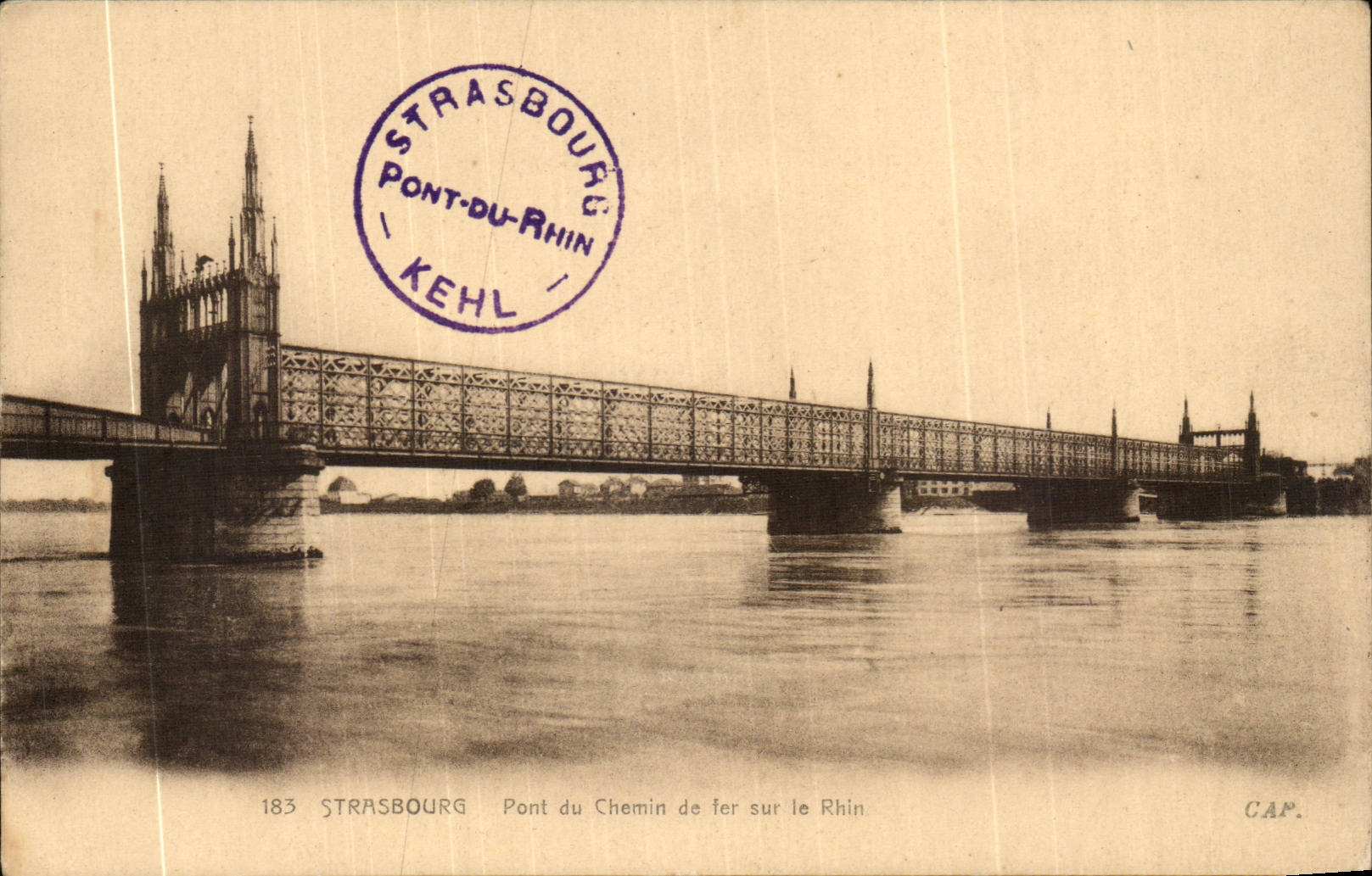 CPA Strasbourg the bridge of Kehl Bridge of railroad on the Rhine