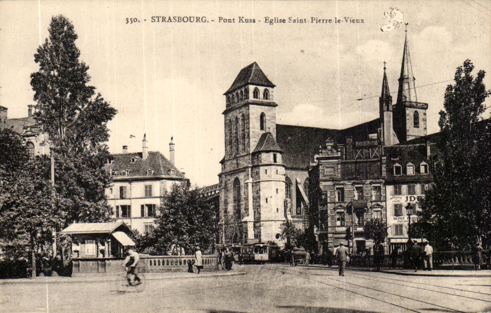CPA Strasbourg Bridge Kuss Church Saint Pierre the old man