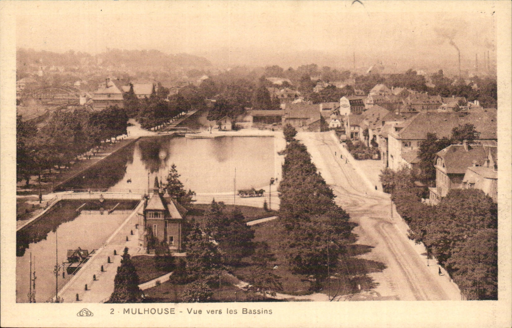 Mulhouse - Sight towards the Basins - CPA