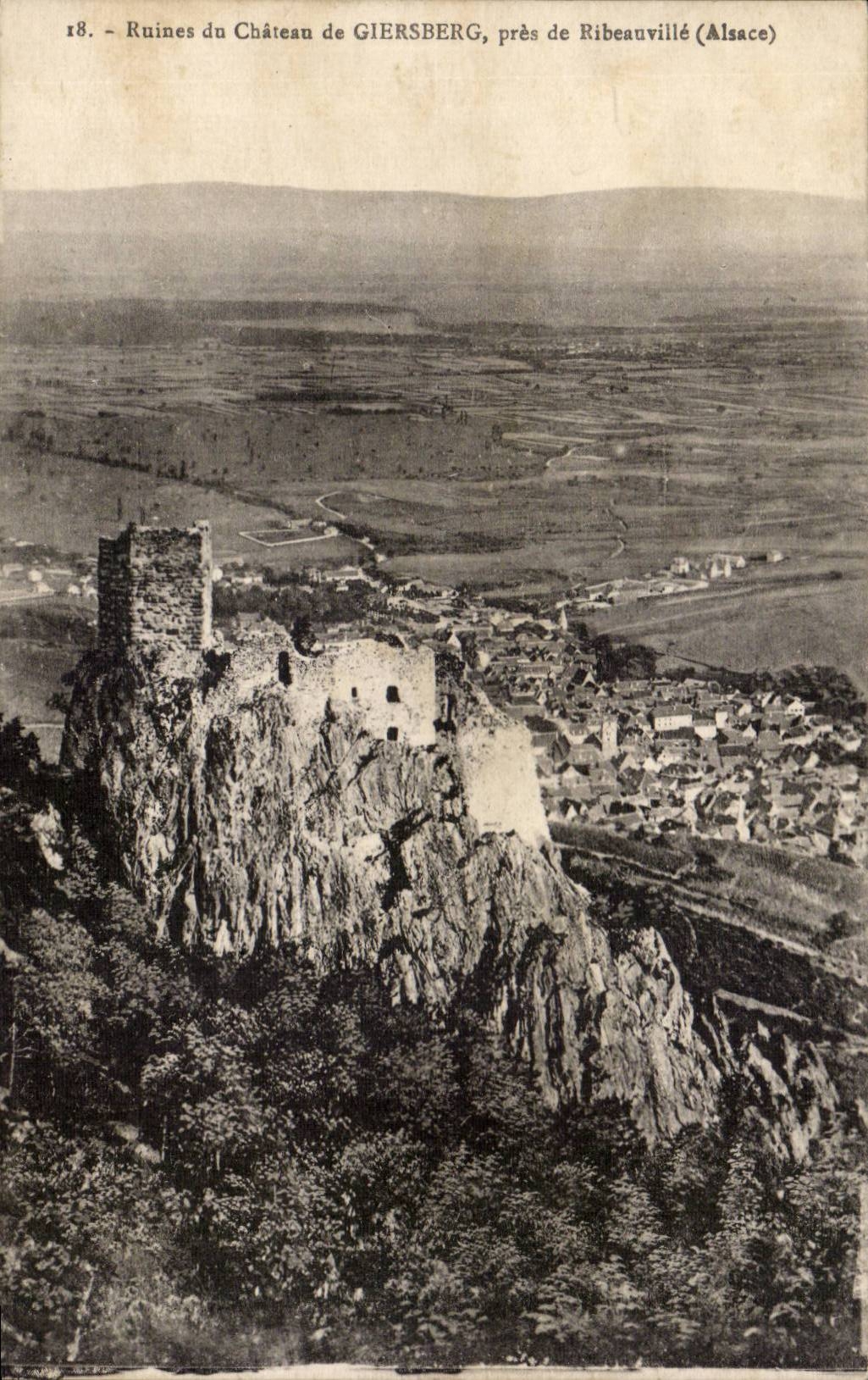 Close Ribeauville - Ruins of the Castle - Giersberg CPA