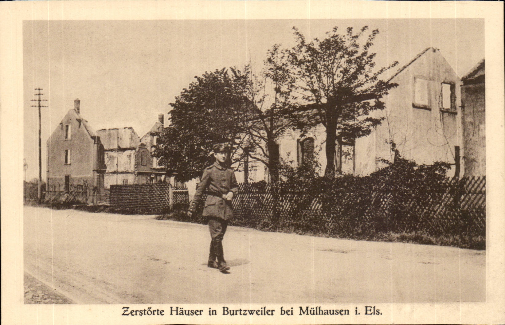 Kriegs Errinerungskarte - Zerstoerte Haeser in Burtzweiler EIB Muelhausen - Mulhouse - CPA