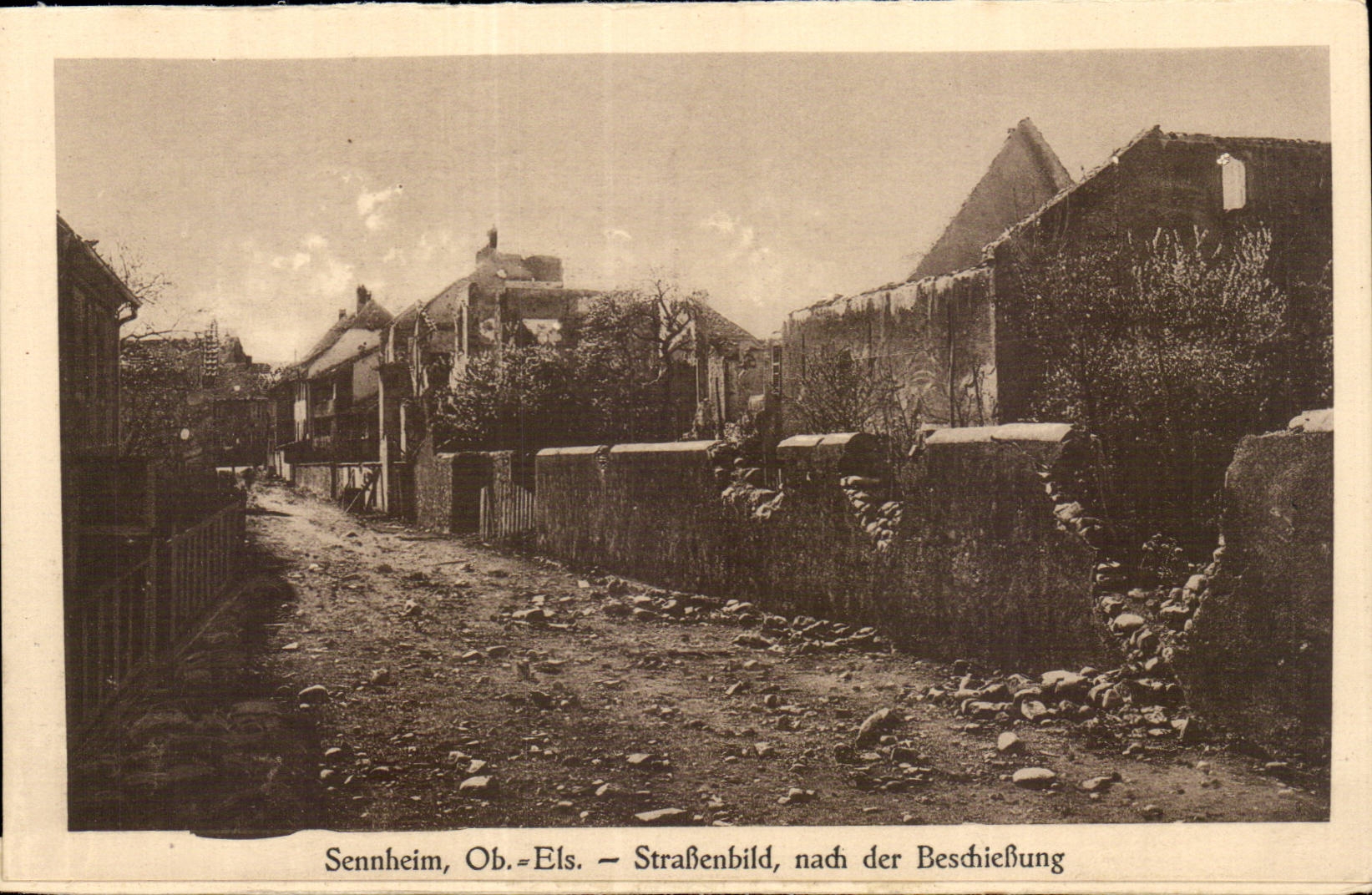 Sennheim - Strassenbild nach der Beschiessung Ober Elsass - High Alsace - - CPA