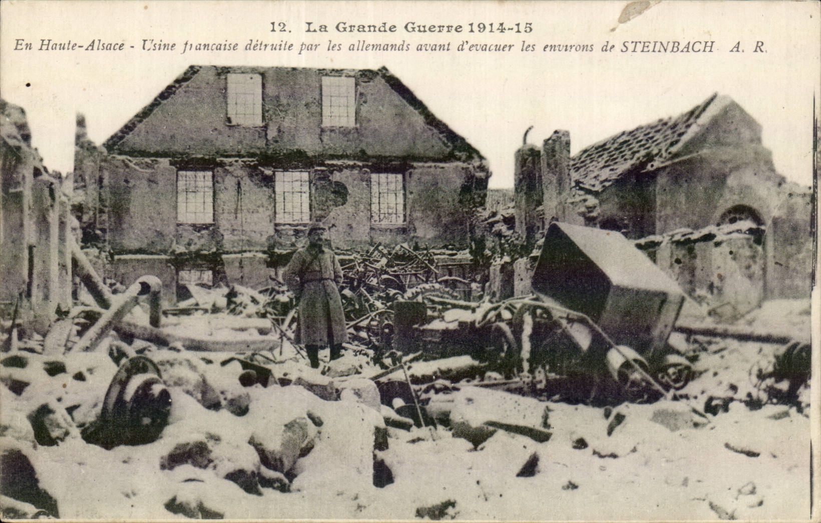 Steinbach - French Factory destroyed by German before evacuating War 1914 - CPA