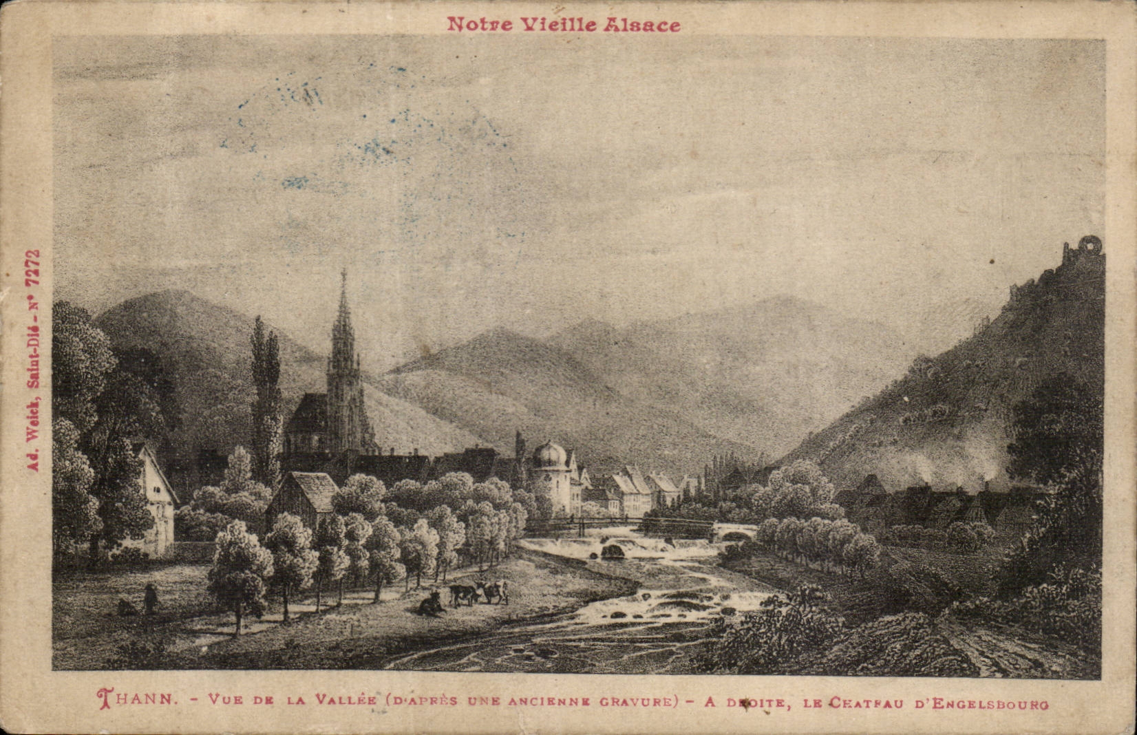 Thann - Sight of the Valley - On the right Castle CPA