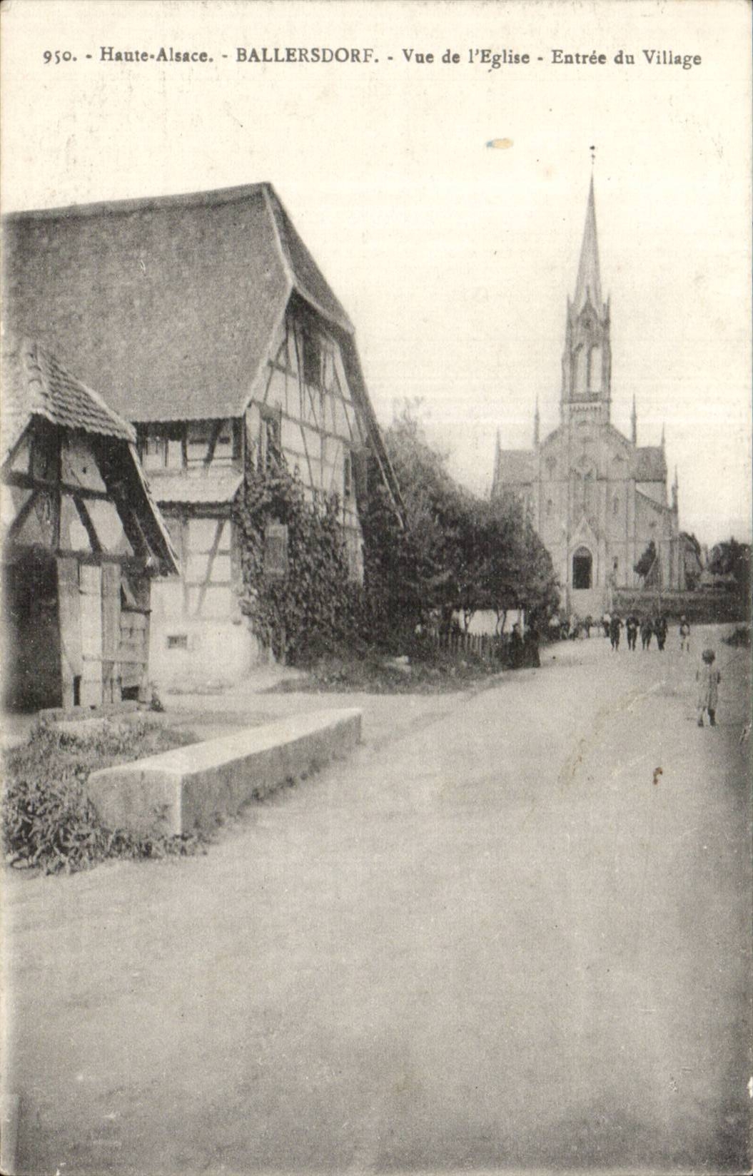 Ballersdore - Sight of the Church - Entrance of Village CPA
