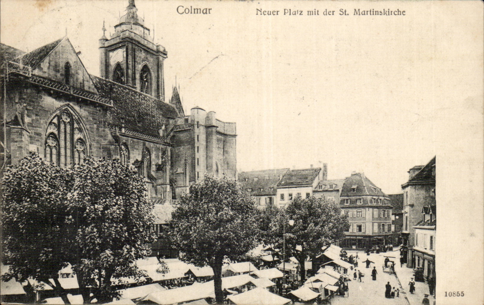 Colmar - Neuer Platz put DER St Martinskirsche CPA