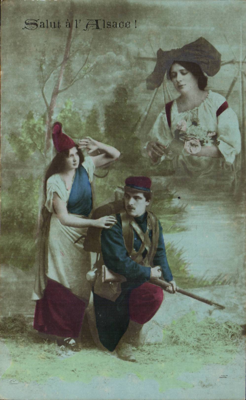 Folklore - Kostume - Elsasser hallo in Elsass - CPA