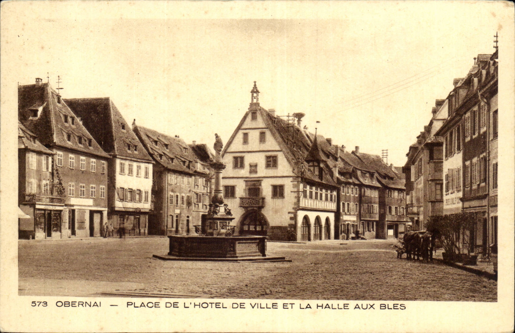 Obernai - Place of the Town hall and the Corn exchange CPA