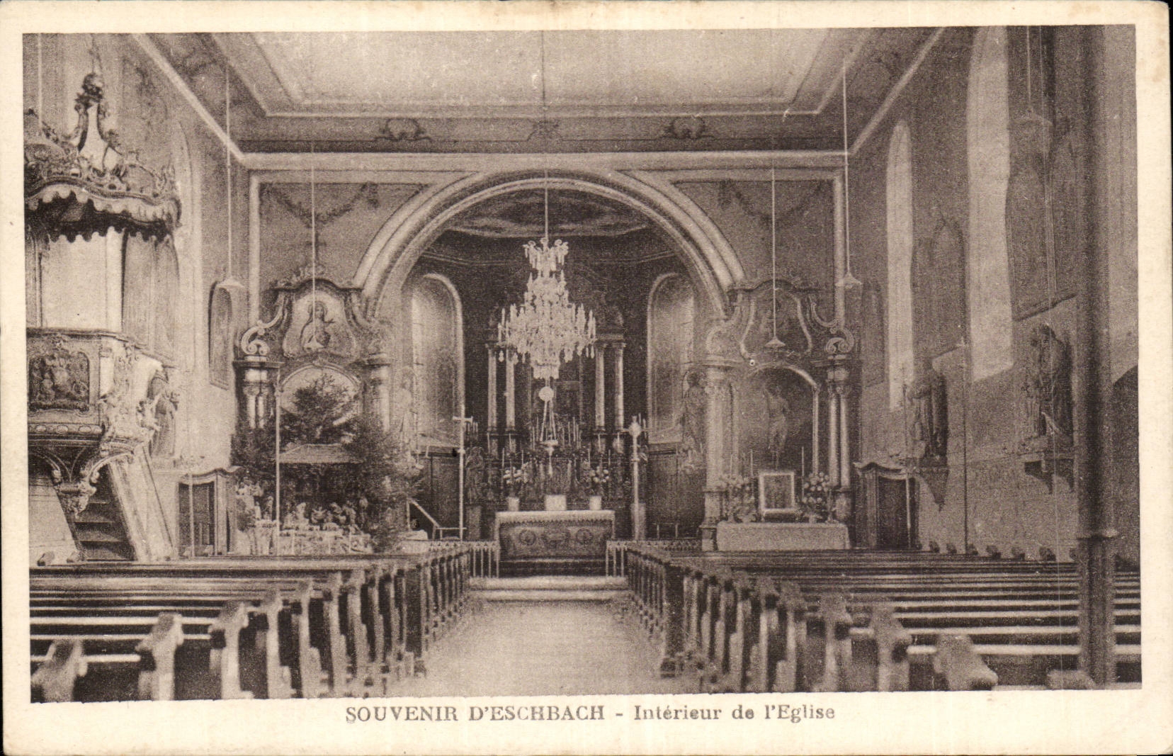 Eschbach - Interior of the Church - CPA