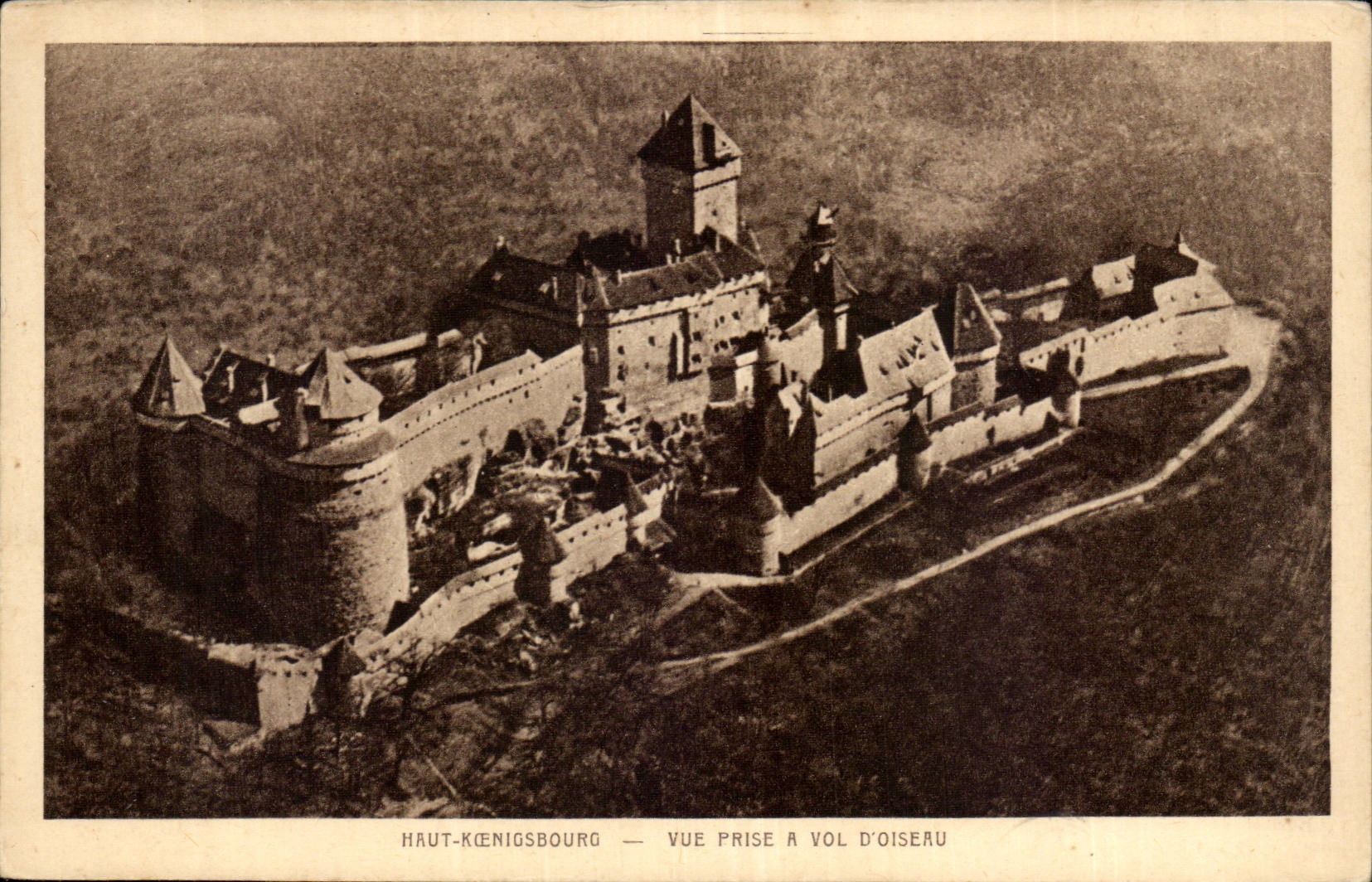 Castle of Haut-KÅ nigsbourg - Seen from Vol of bird has - CPA