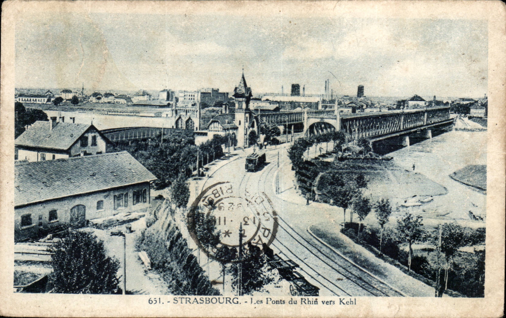 Strasbourg - Strassburg - the Bridge of the Rhine towards Kehl CPA