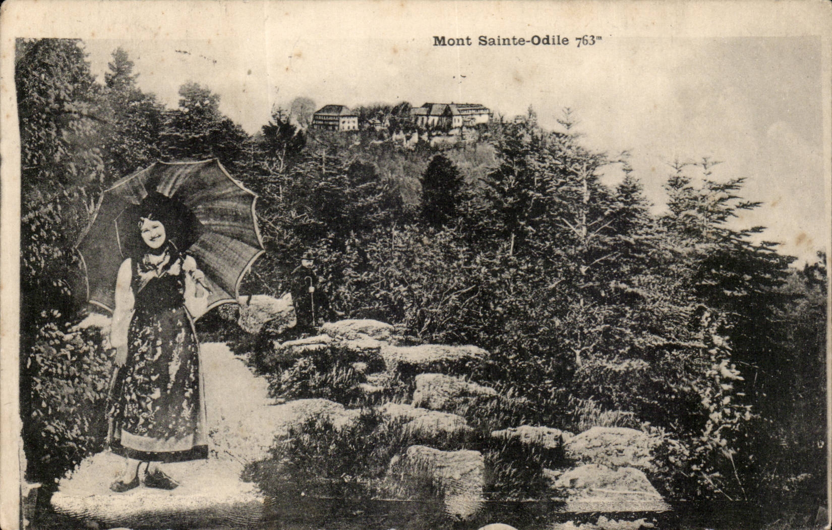 Mount Sainte Odile - Woman with parasol CPA