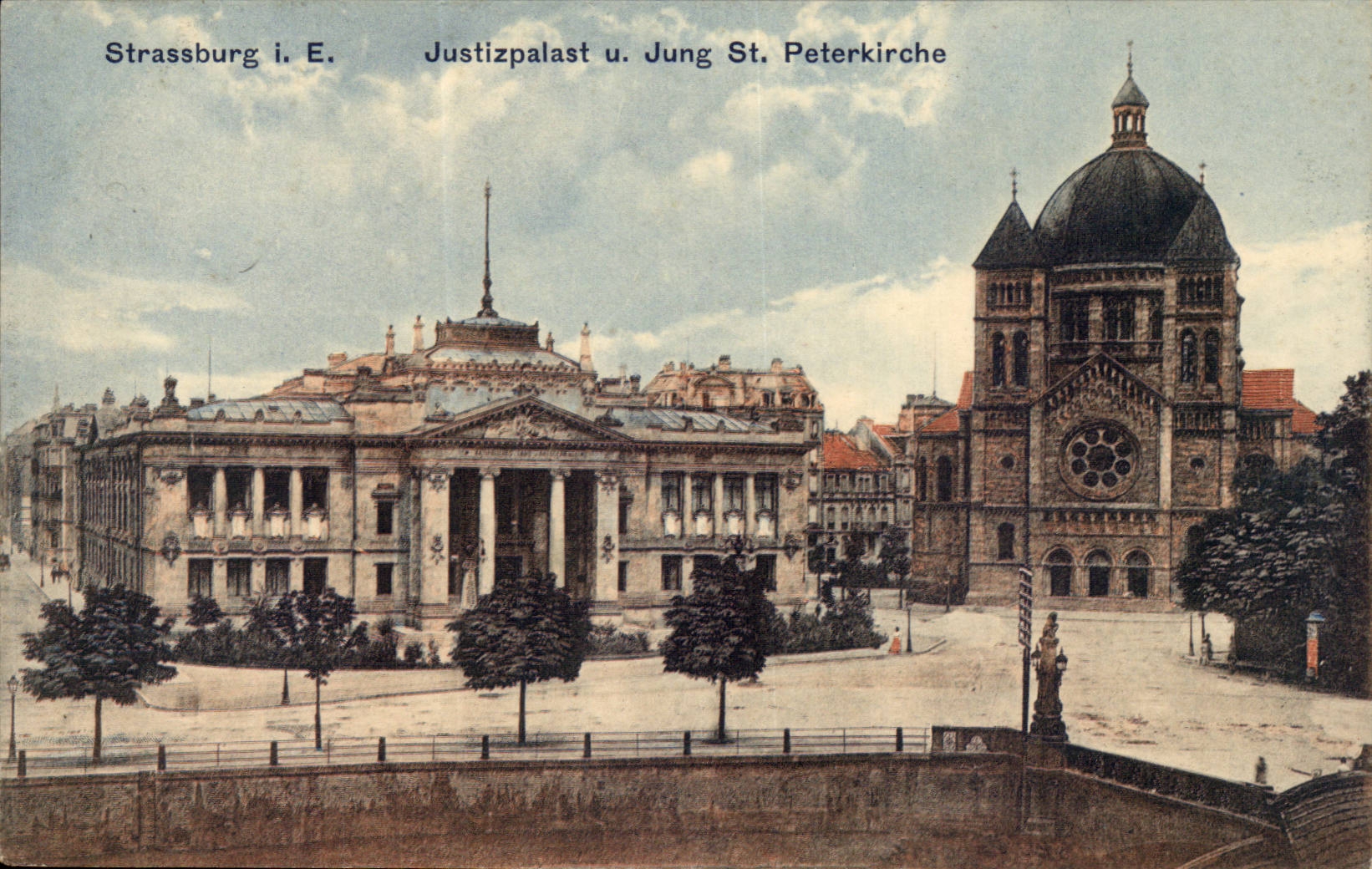 Strasbourg - Strassburg - Justizpalast U Jung St Peterkirsche CPA Seal cyclist with the back