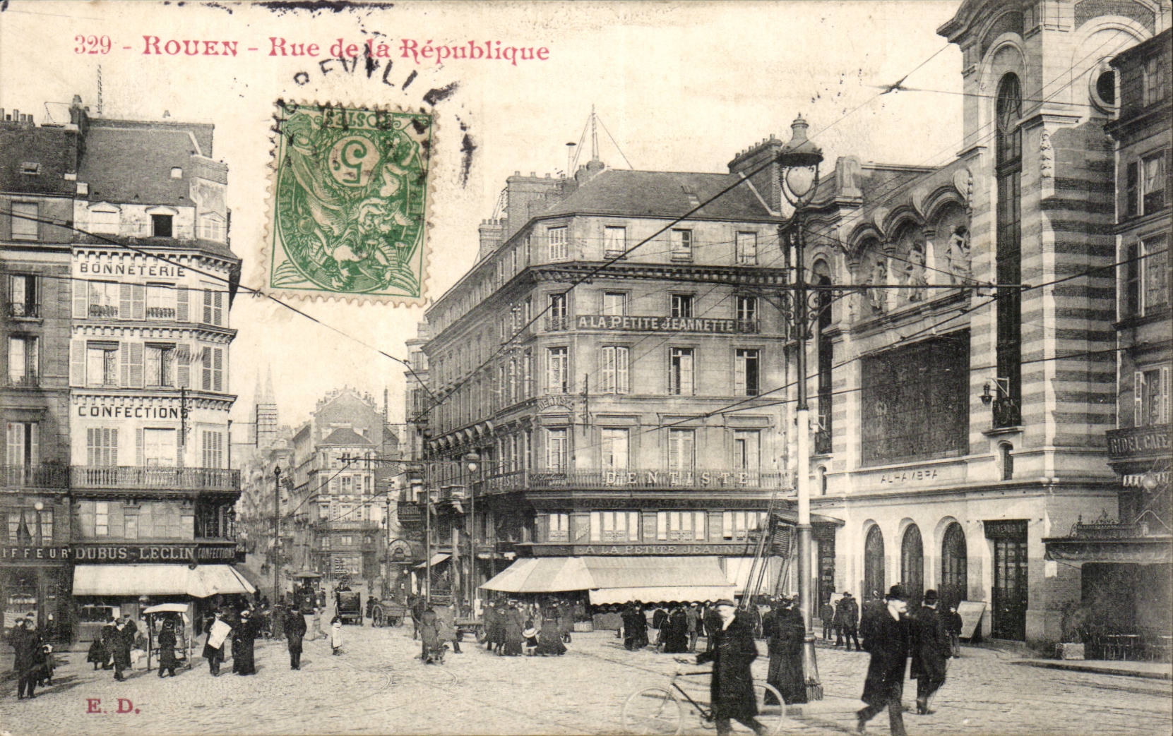 Rouen - Street of the Republic - CPA
