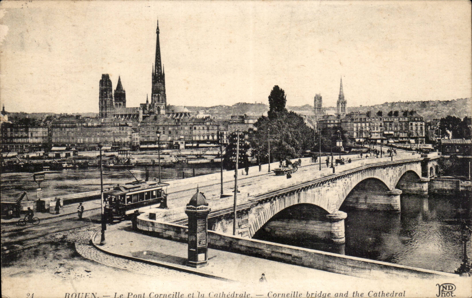 Rouen the Bridge Crow and the Cathedral - CPA